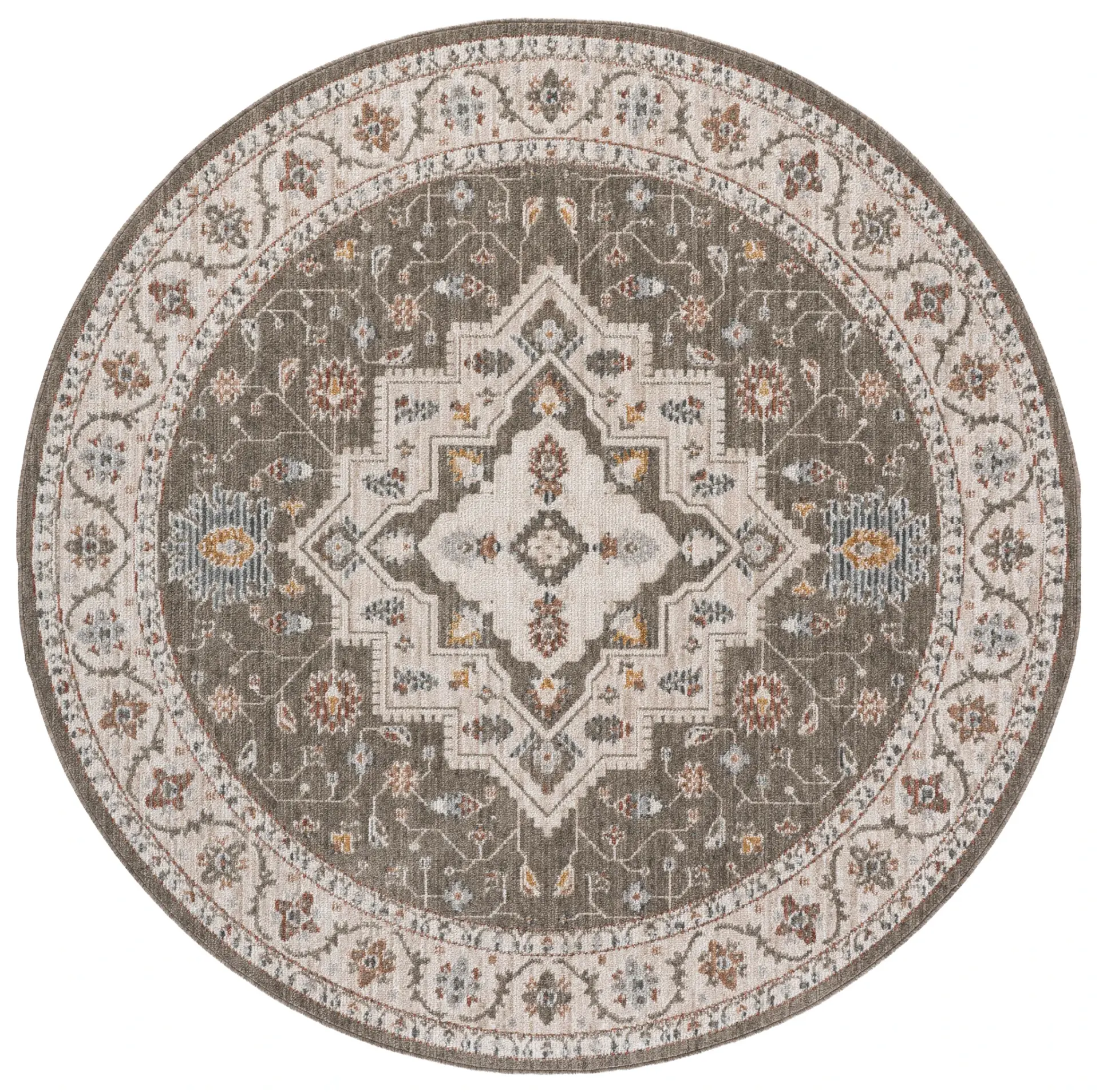 Vintage Rosewood Diamond Medallion Rug