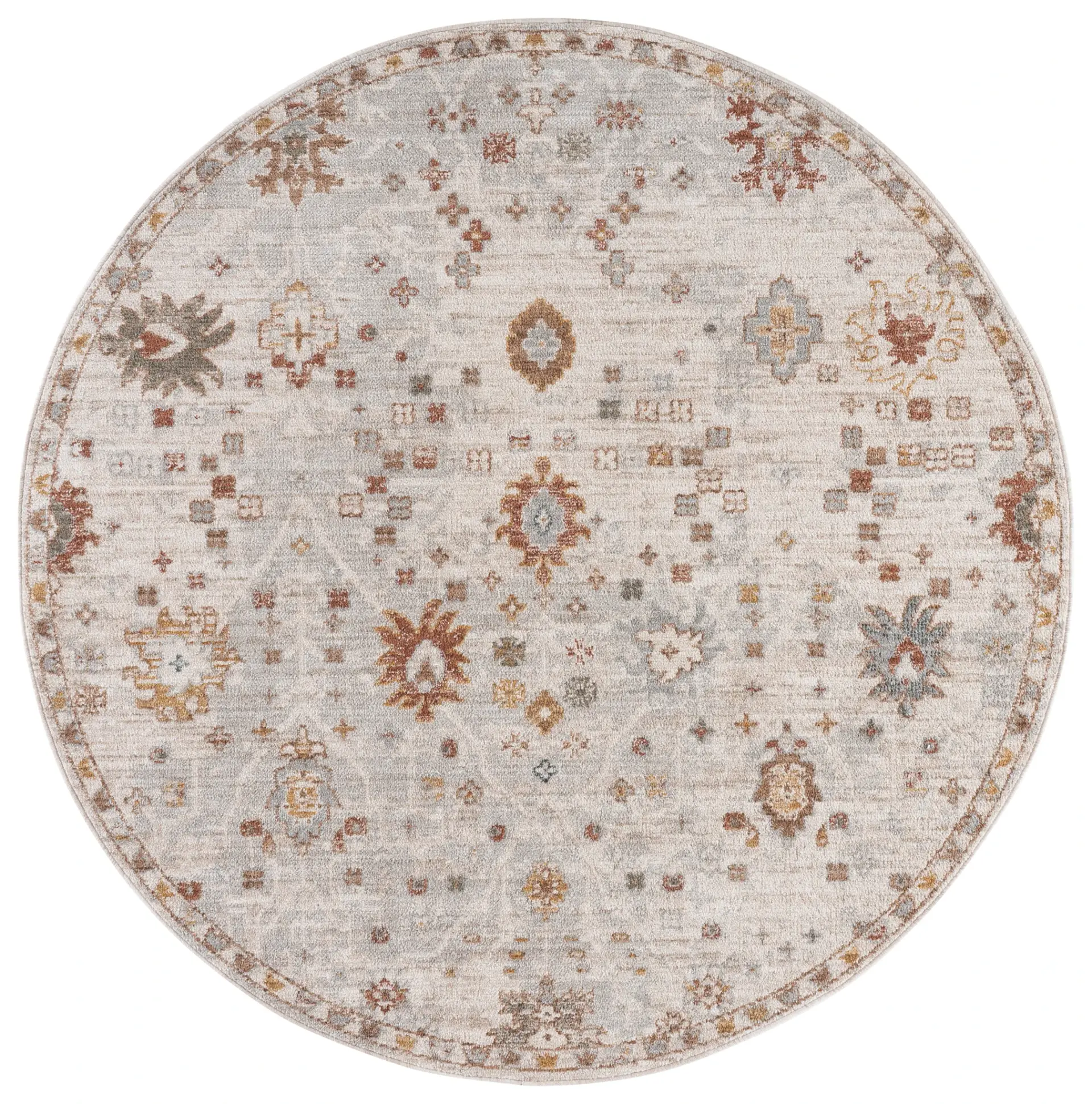 Vintage Rosewood Distressed Floral Rug