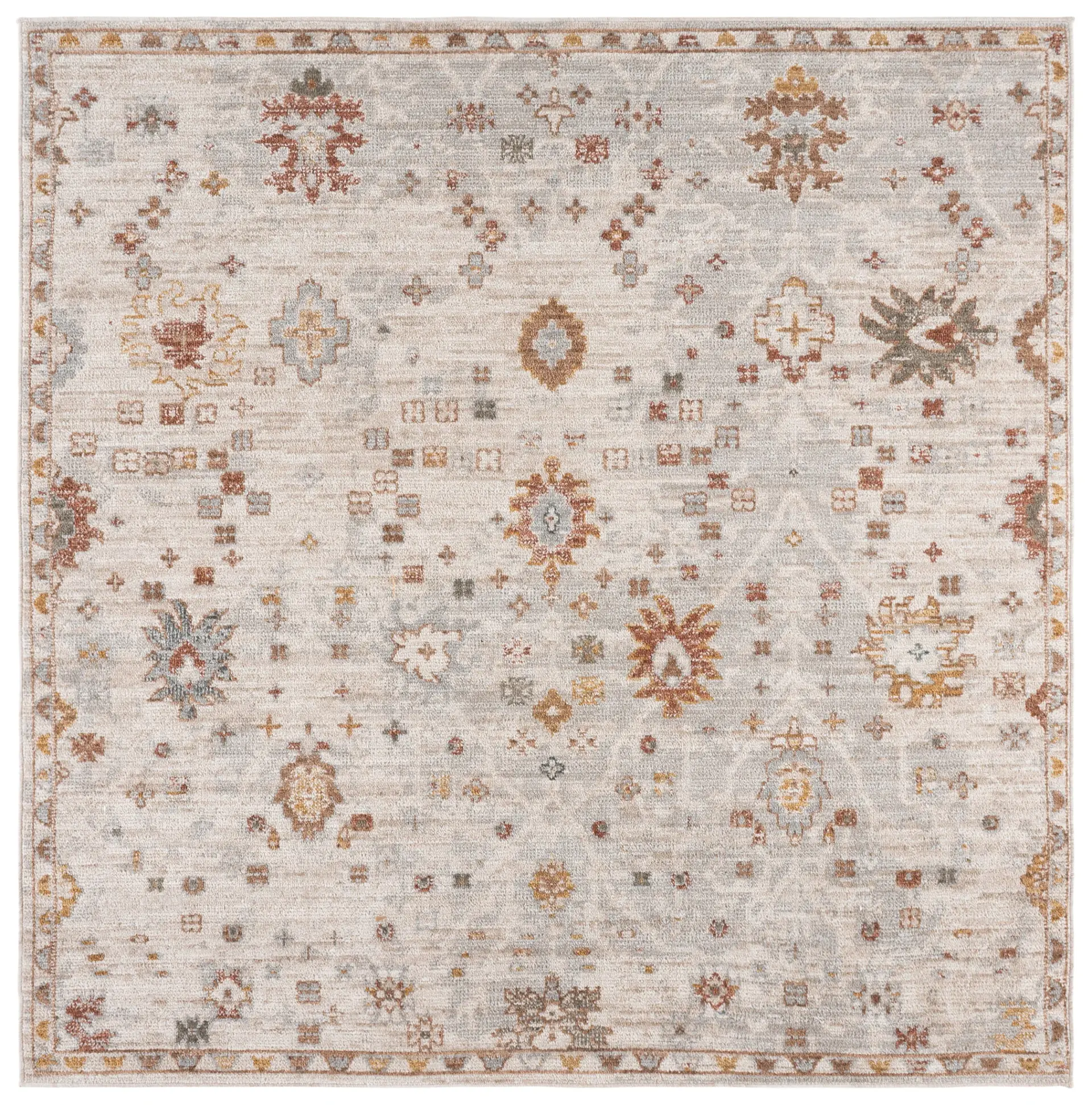 Vintage Rosewood Distressed Floral Rug