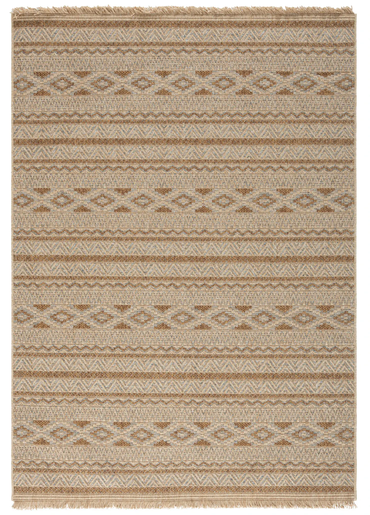 Wicker Tribal Stripe Outdoor Rug