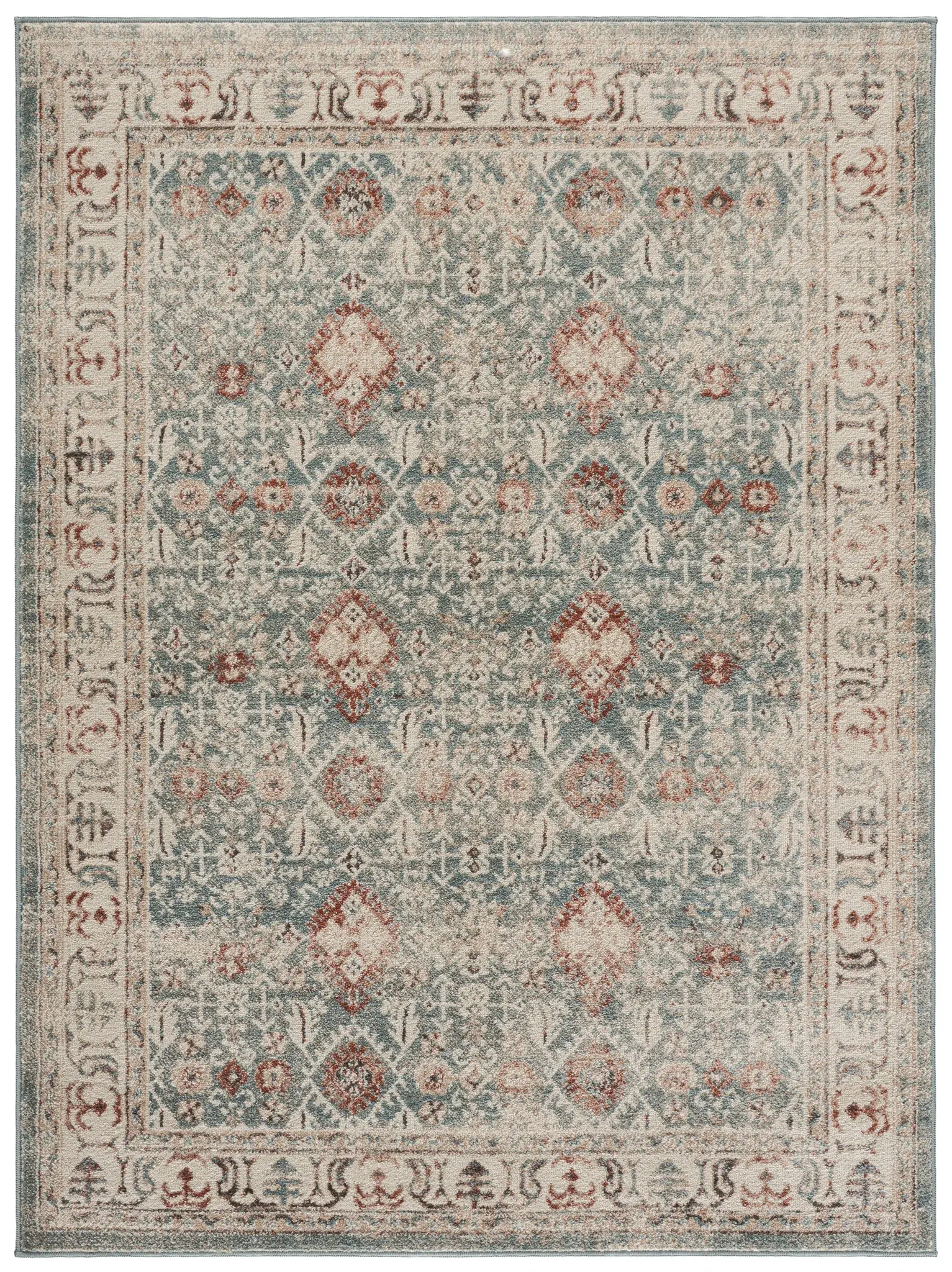 Wellington Traditional Diamond Bordered Rug