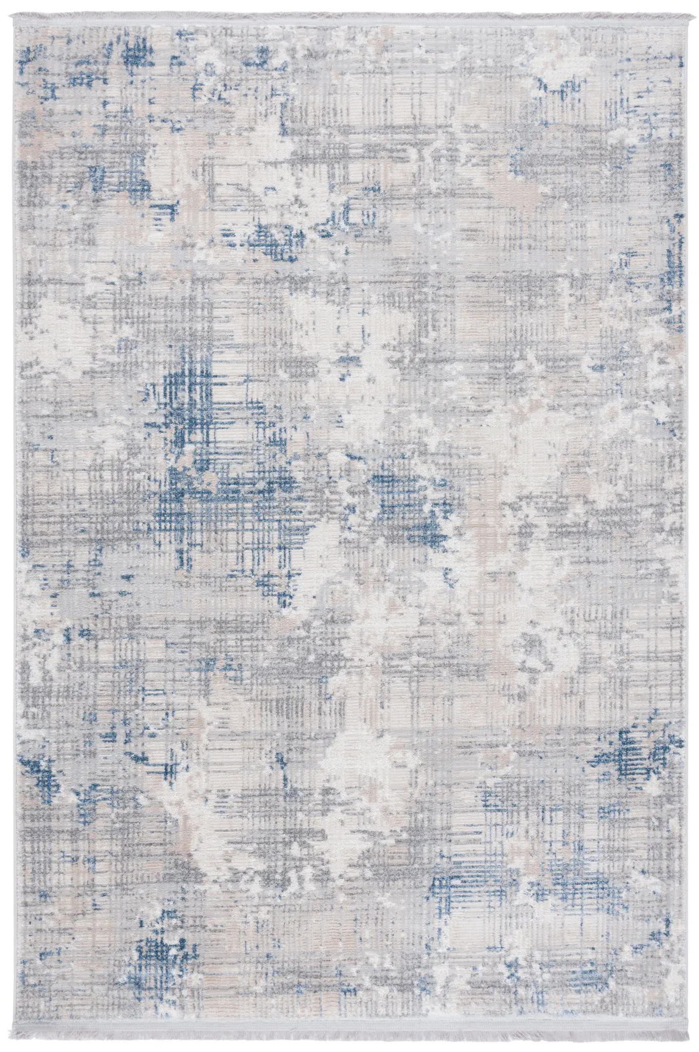 Whisper Distressed Grid Rug