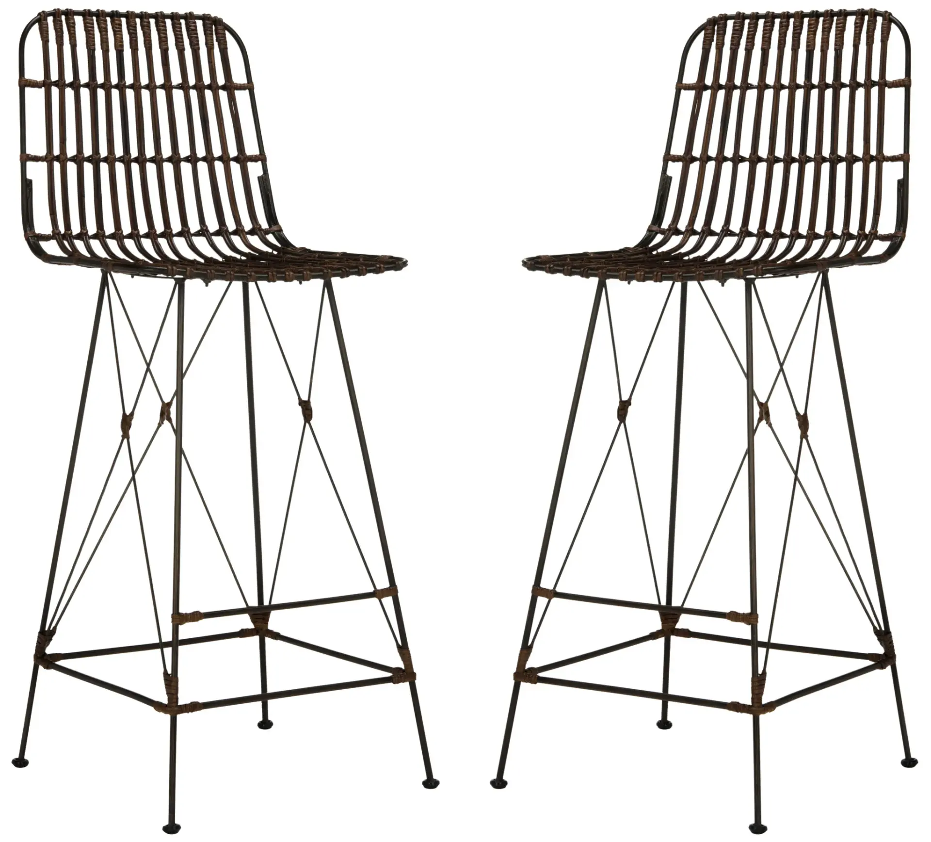 Minerva Wicker Bar Stool (Set Of 2)
