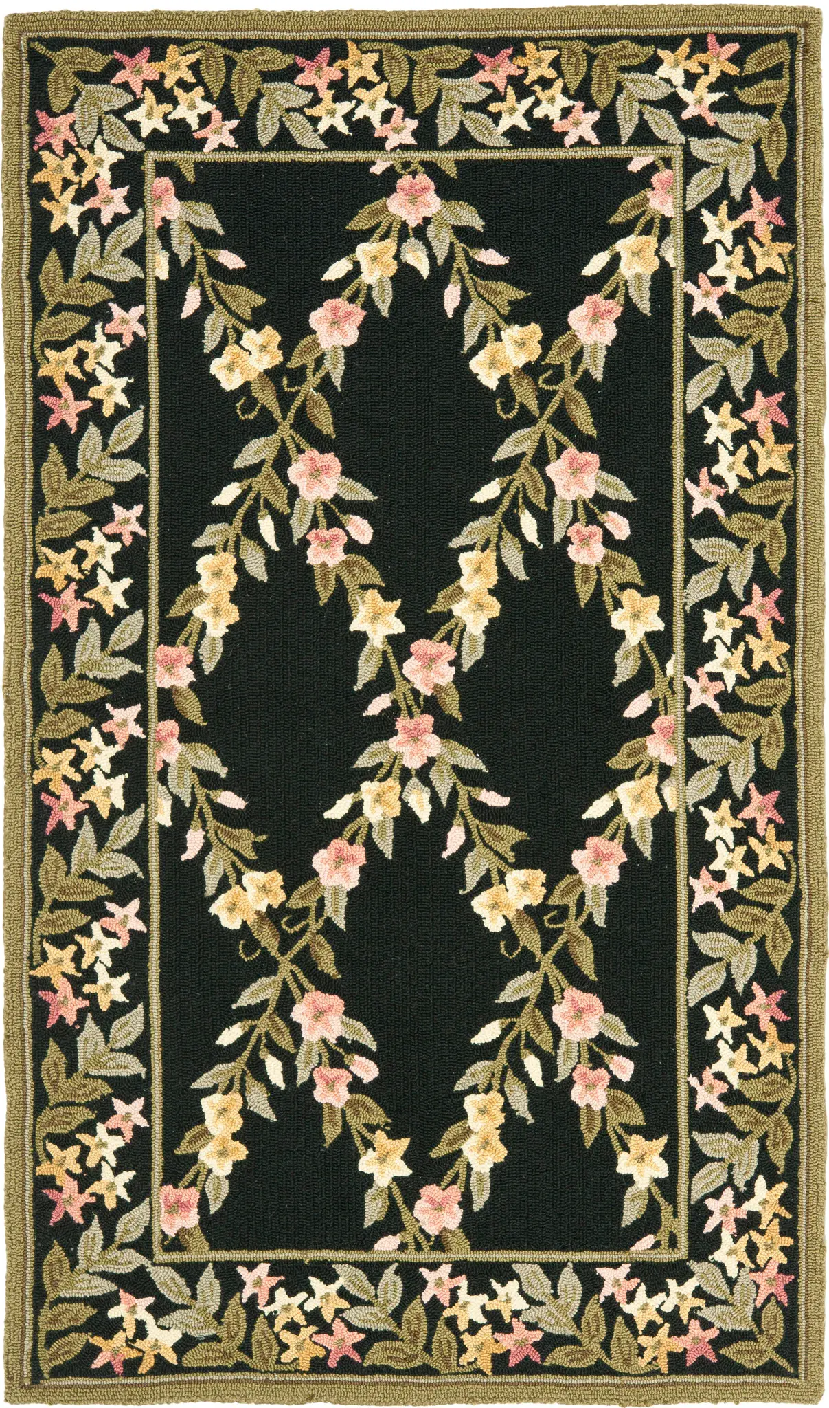 Wilton Floral Trellis Hand-Tufted Wool Rug