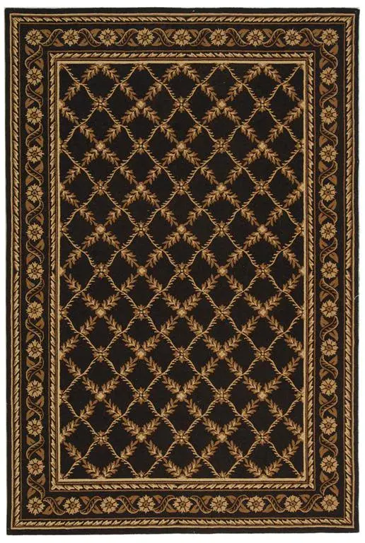 Wilton Floral Lattice Hand-Tufted Wool Rug