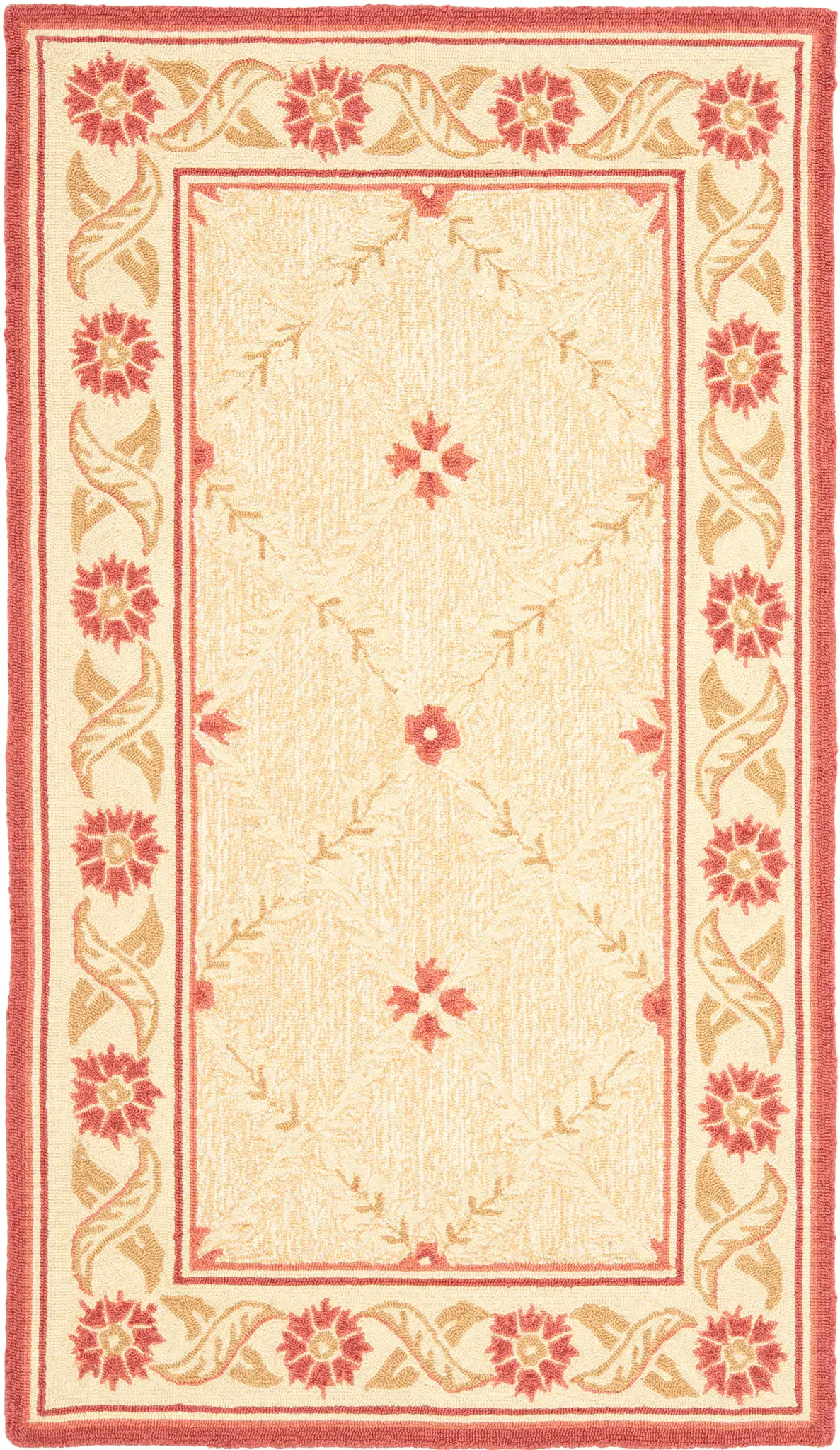 Wilton Floral Lattice Hand-Tufted Wool Rug
