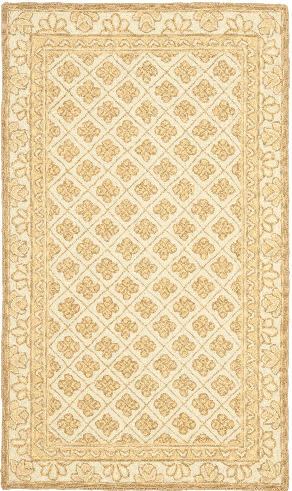 Wilton Tile Grid Hand-Tufted Wool Rug