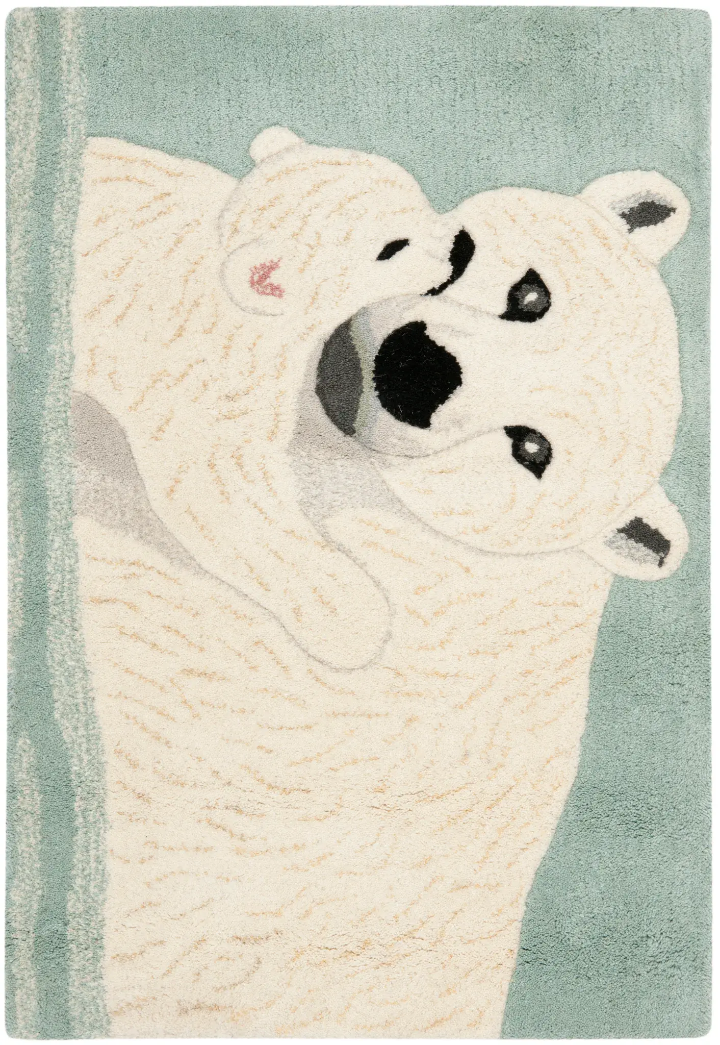 Wilderness Polar Bear Hand-Tufted Wool Rug