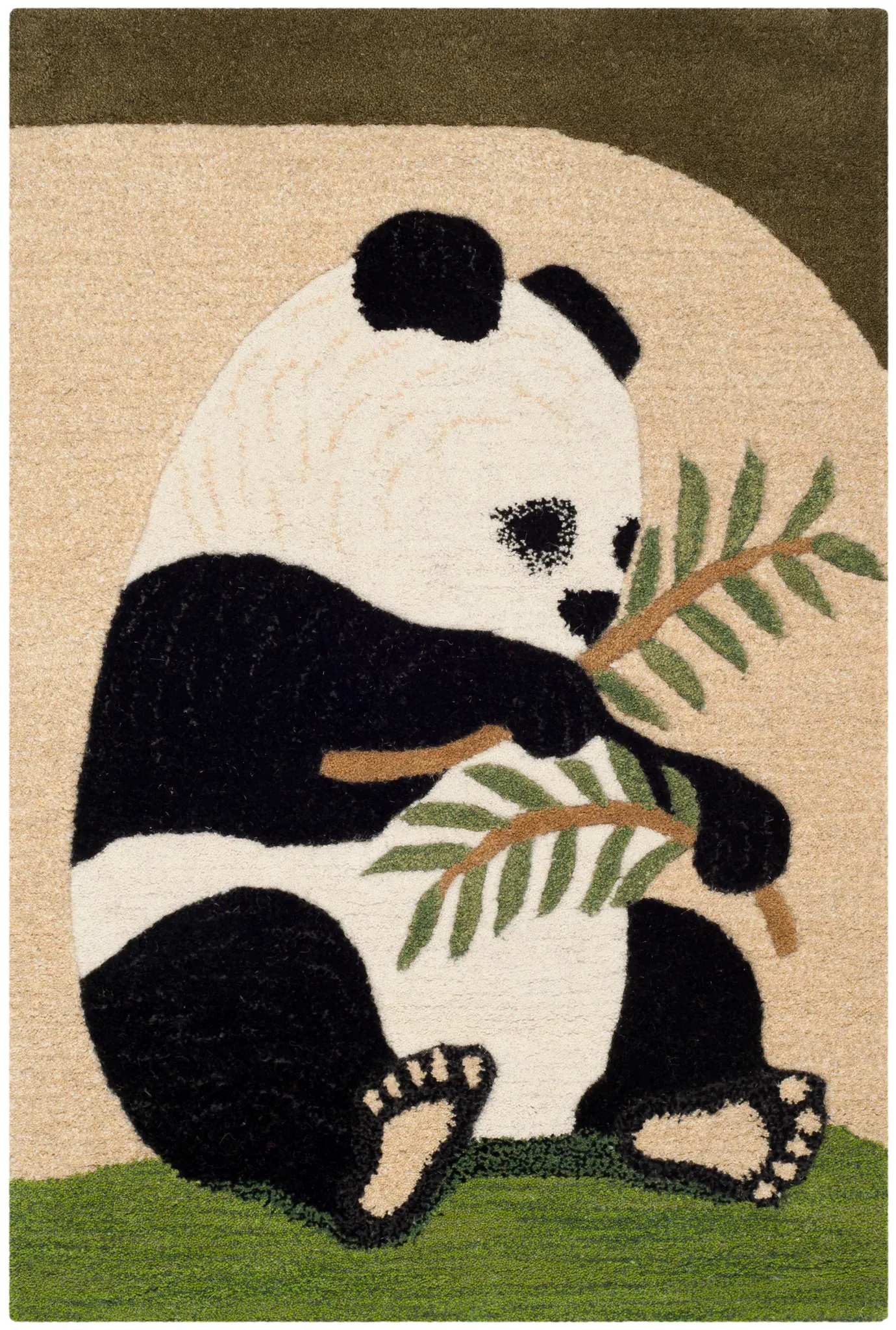 Wilderness Panda Bear Hand-Tufted Wool Rug