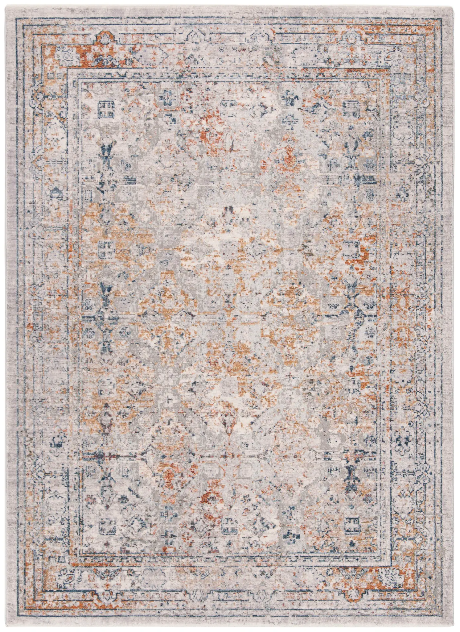 Winston Distressed Traditional Border Rug