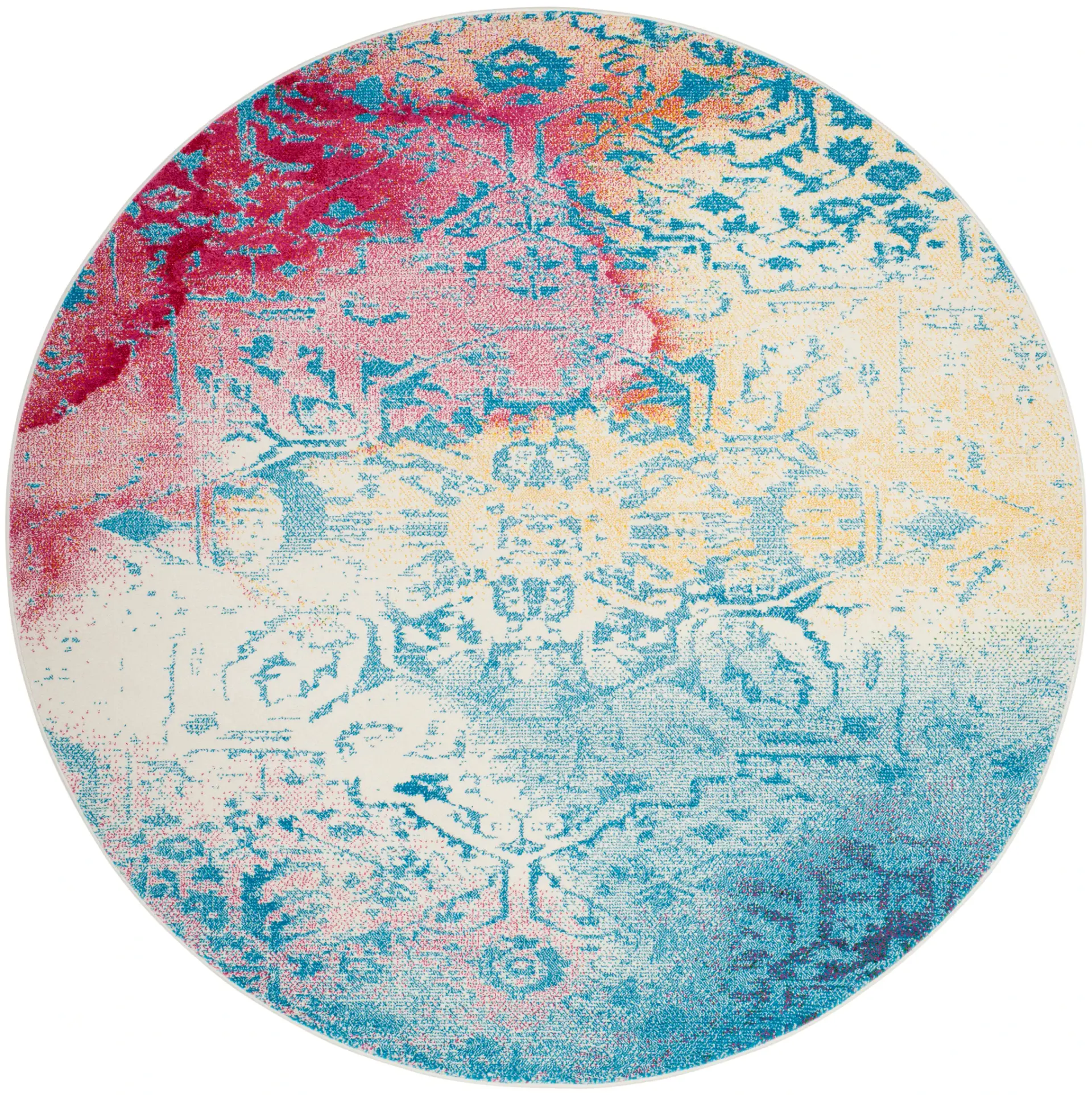 Watercolor Distressed Medallion Rug