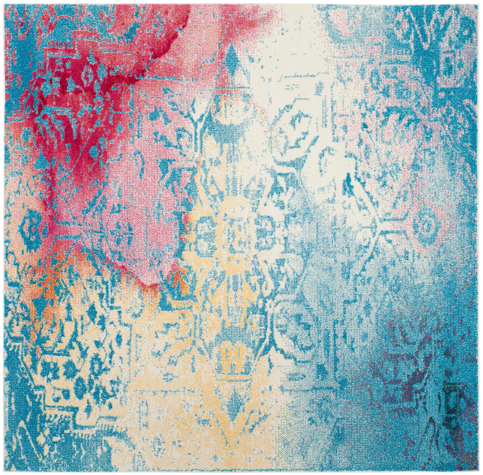 Watercolor Distressed Medallion Rug