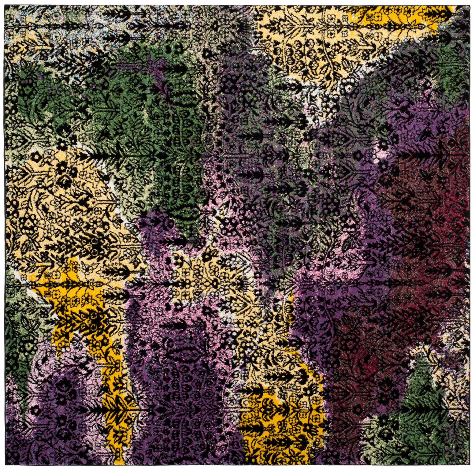 Watercolor Abstract Floral Rug