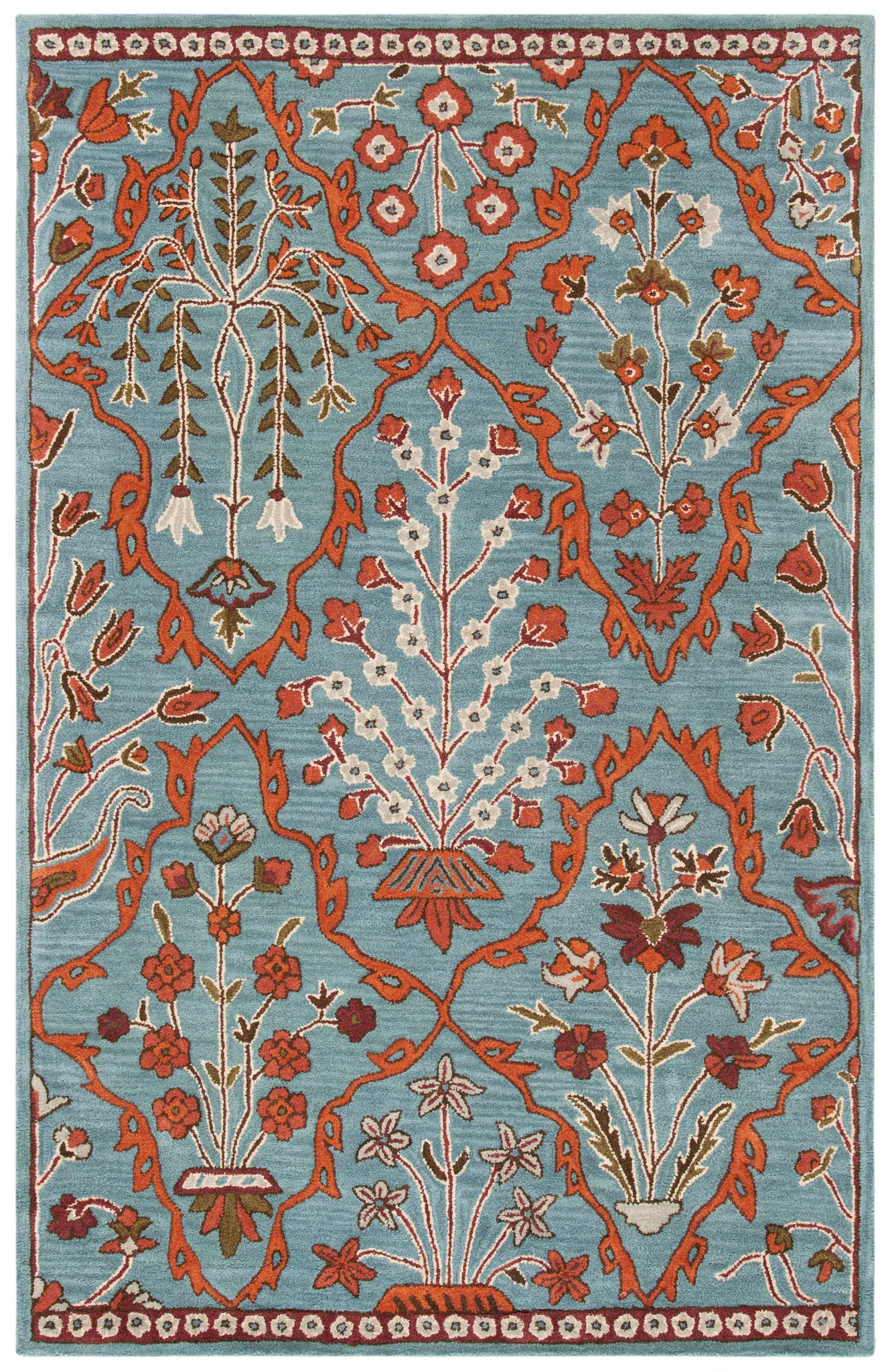 Wyndham Botanical Lattice Wool Rug