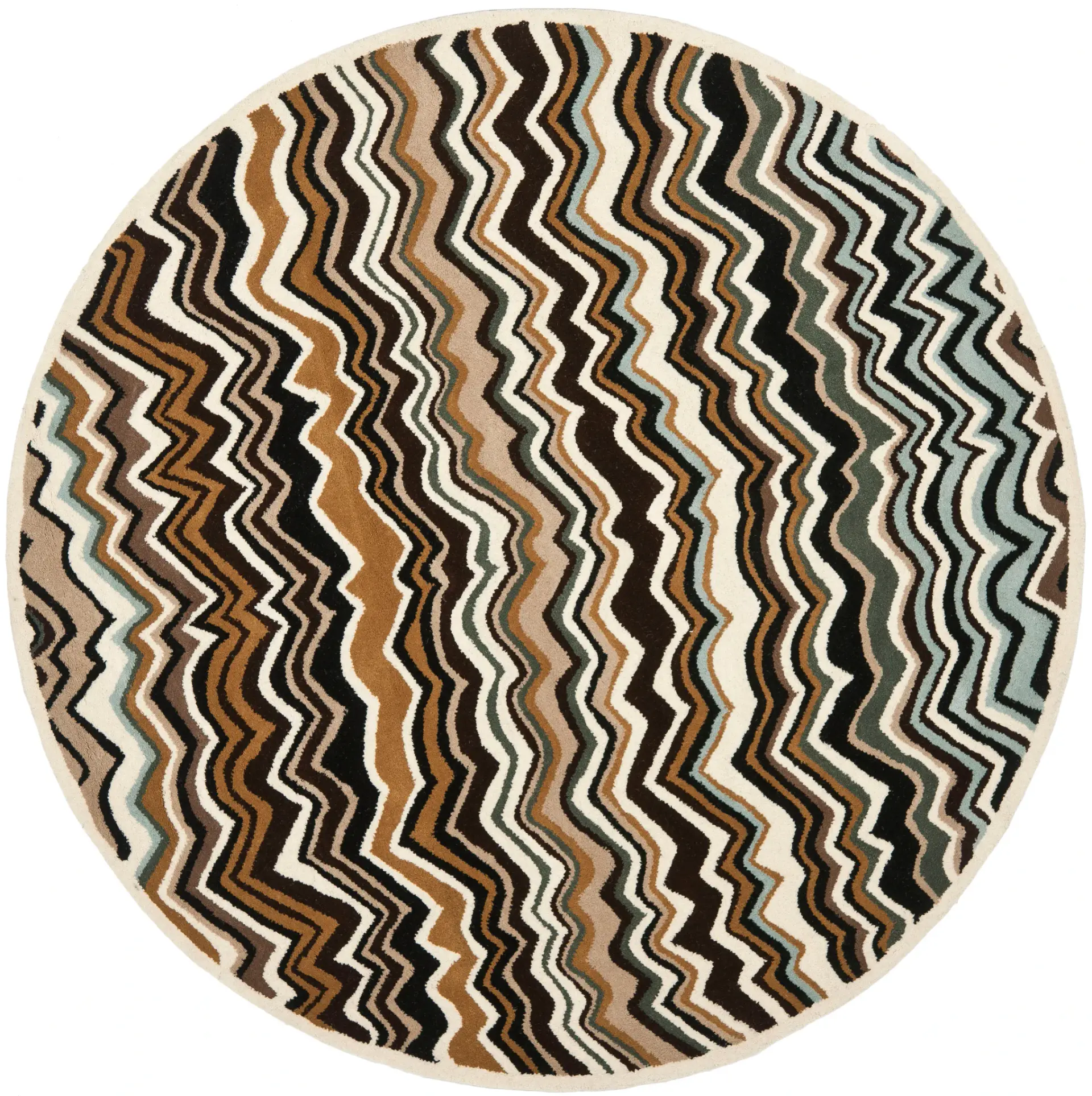 Wyndham Amber Flame Stitch Hand-Tufted Wool Rug