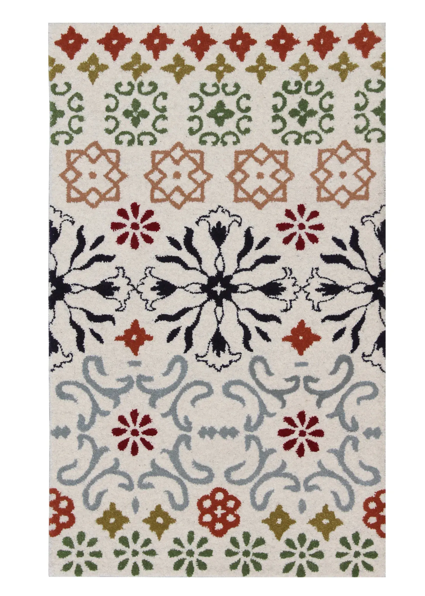 Wyndham Banded Floral Hand-Tufted Wool Rug