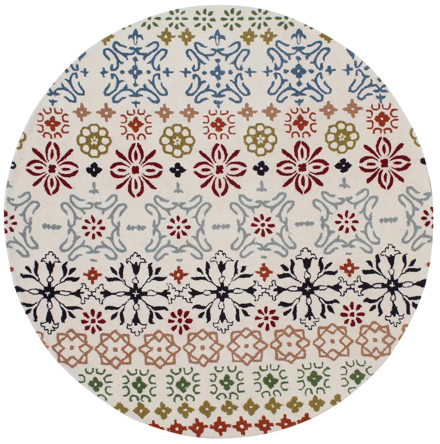 Wyndham Banded Floral Hand-Tufted Wool Rug