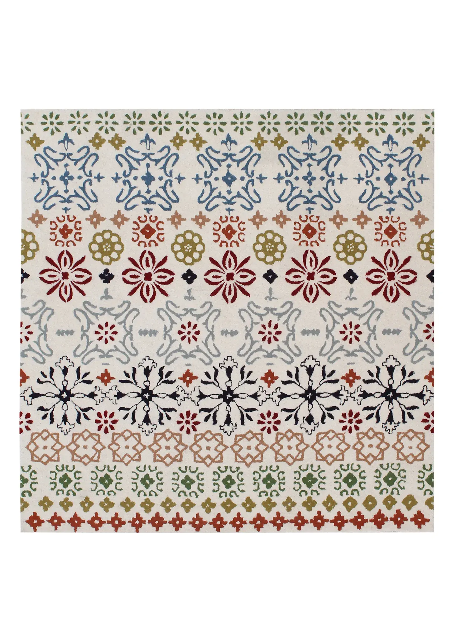 Wyndham Banded Floral Hand-Tufted Wool Rug