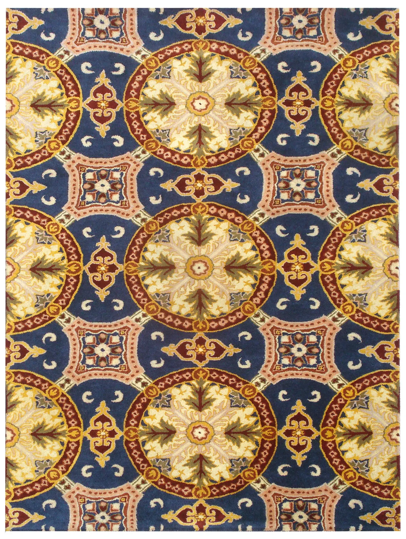 Wyndham Medallion Grid Hand-Tufted Wool Rug