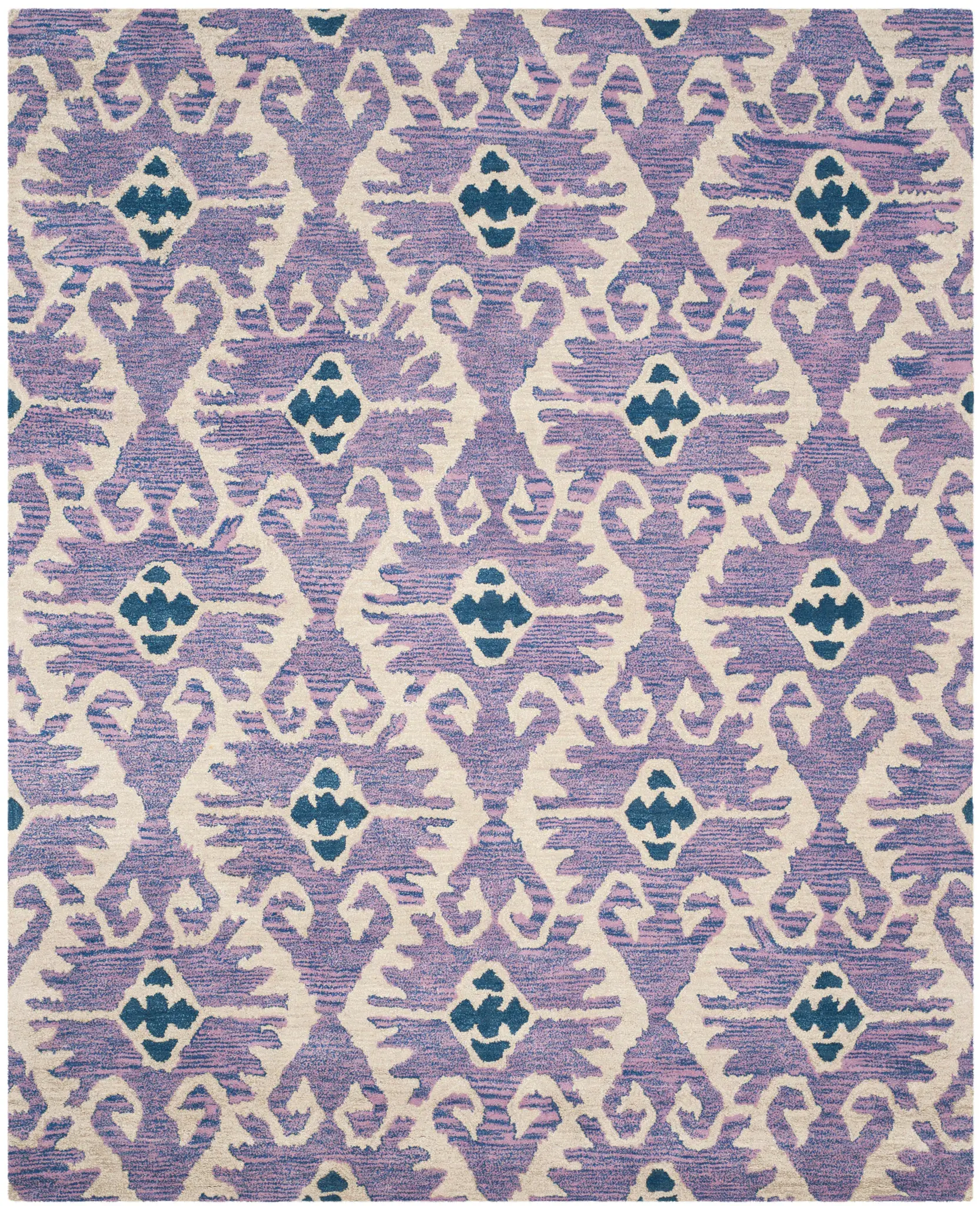 Wyndham Ikat Lattice Hand-Tufted Wool Rug