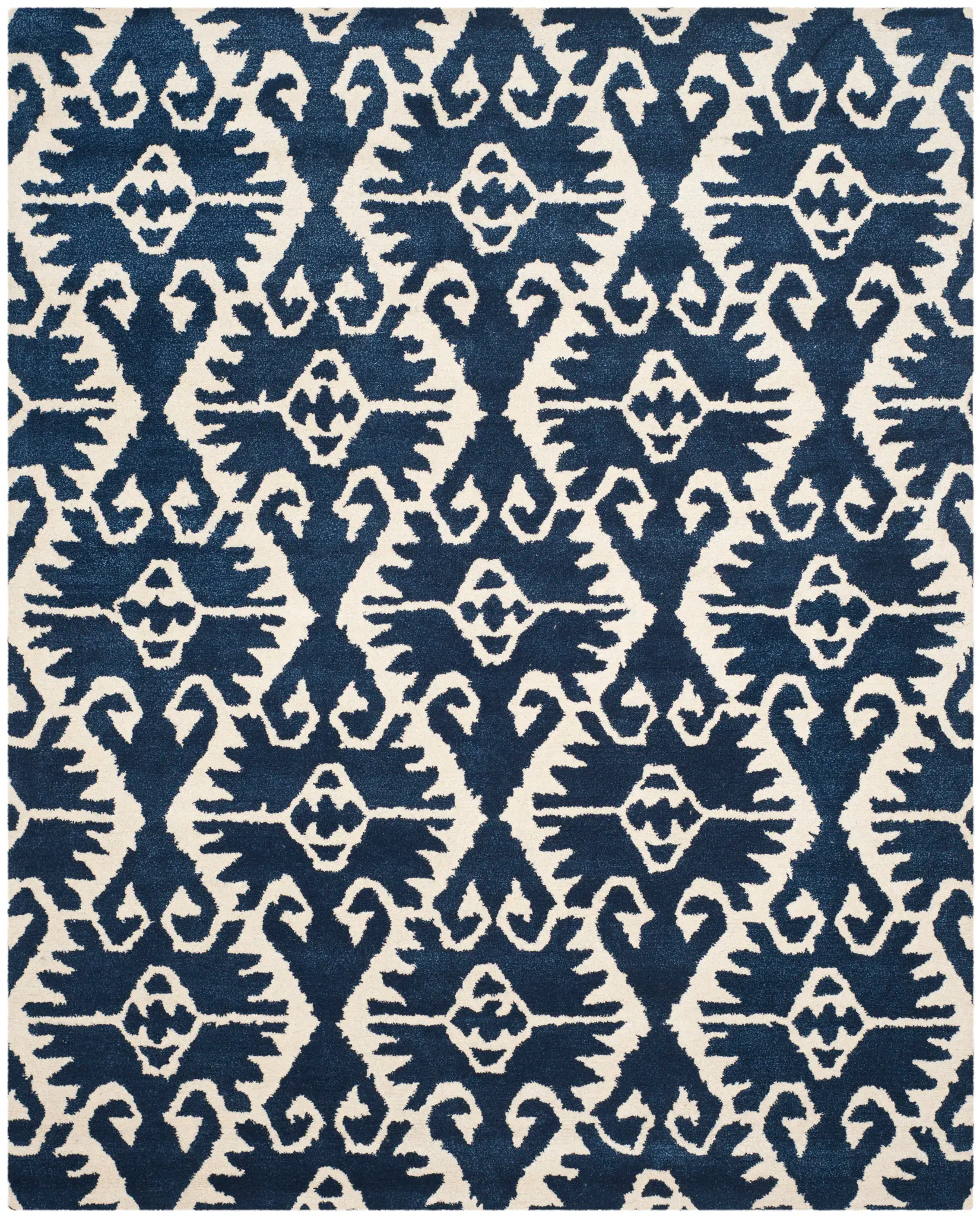 Wyndham Ikat Lattice Hand-Tufted Wool Rug