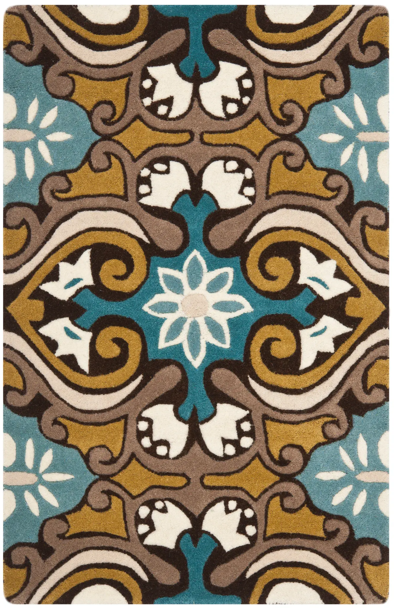 Wyndham Botanical Scroll Hand-Tufted Wool Rug