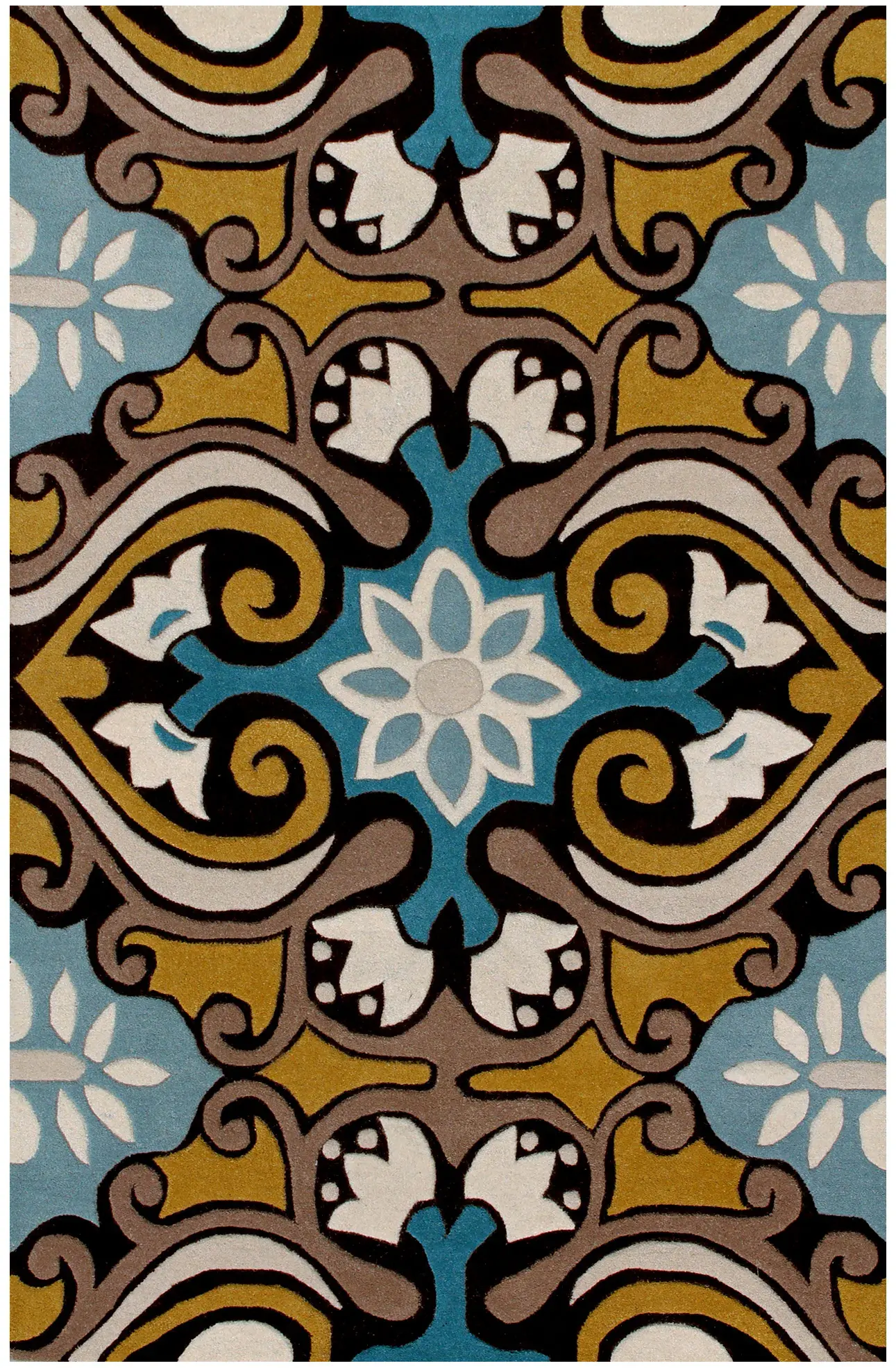 Wyndham Botanical Scroll Hand-Tufted Wool Rug