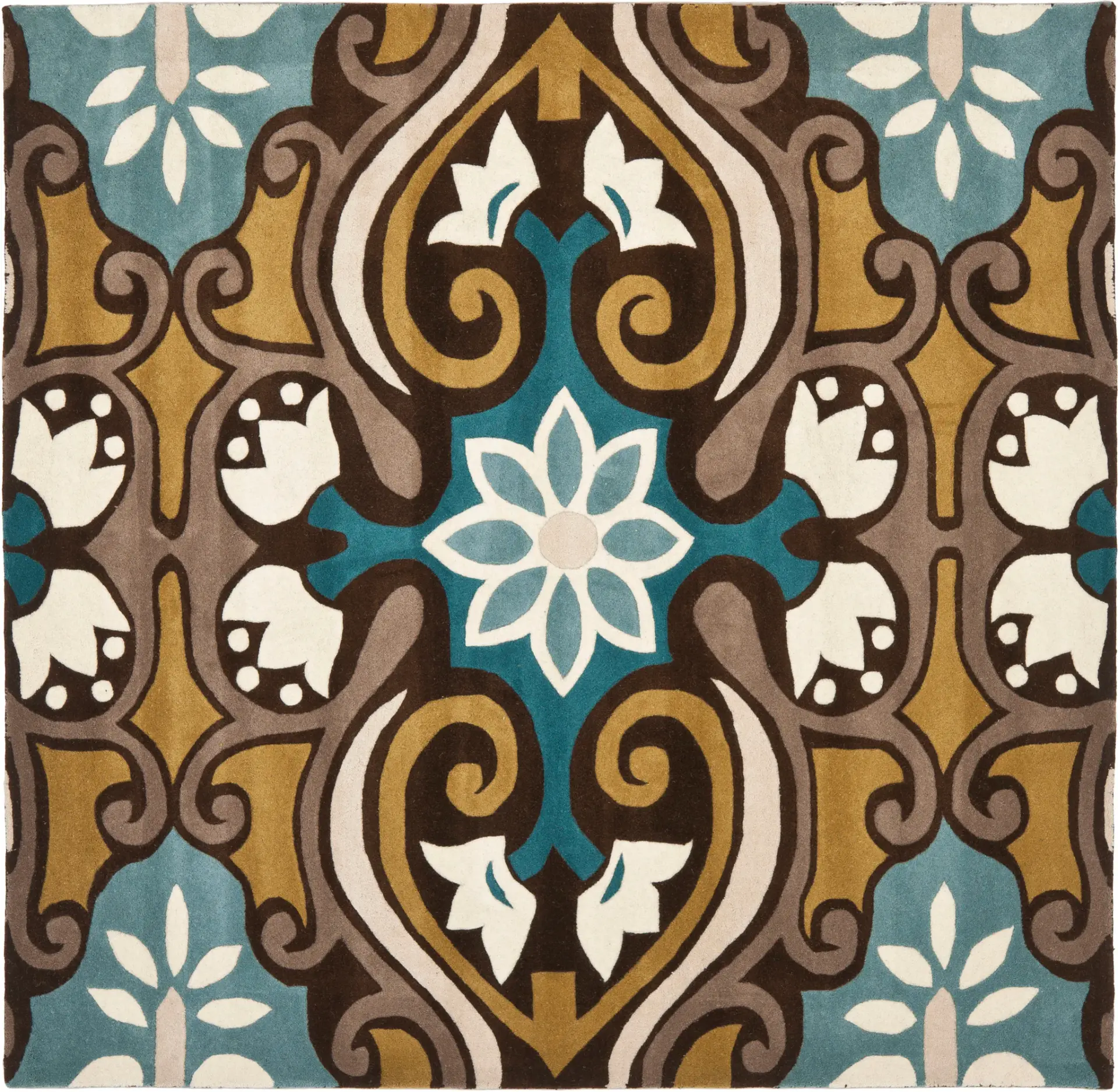 Wyndham Botanical Scroll Hand-Tufted Wool Rug