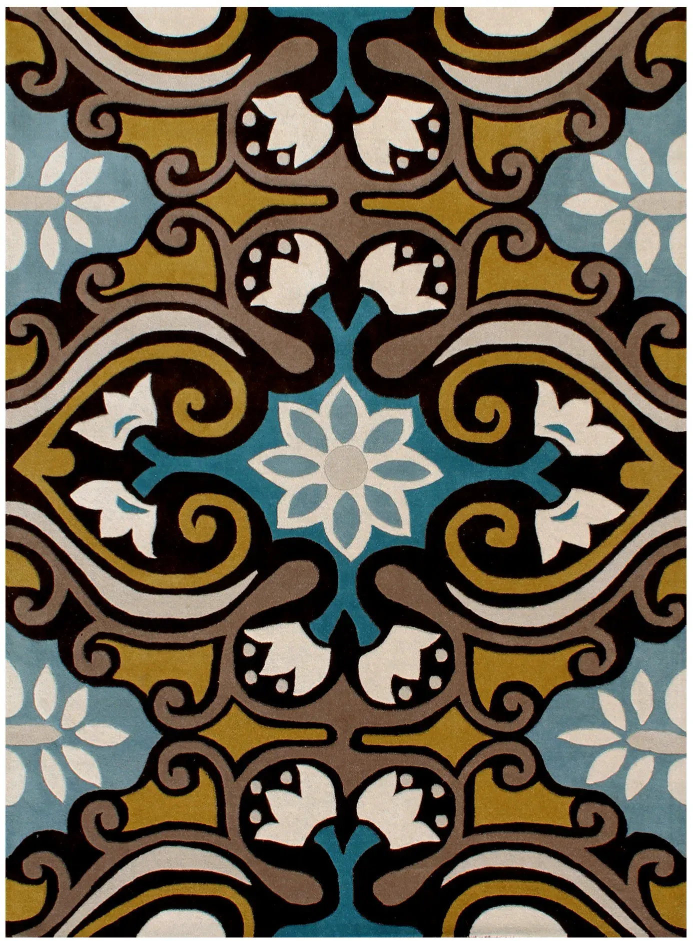 Wyndham Botanical Scroll Hand-Tufted Wool Rug