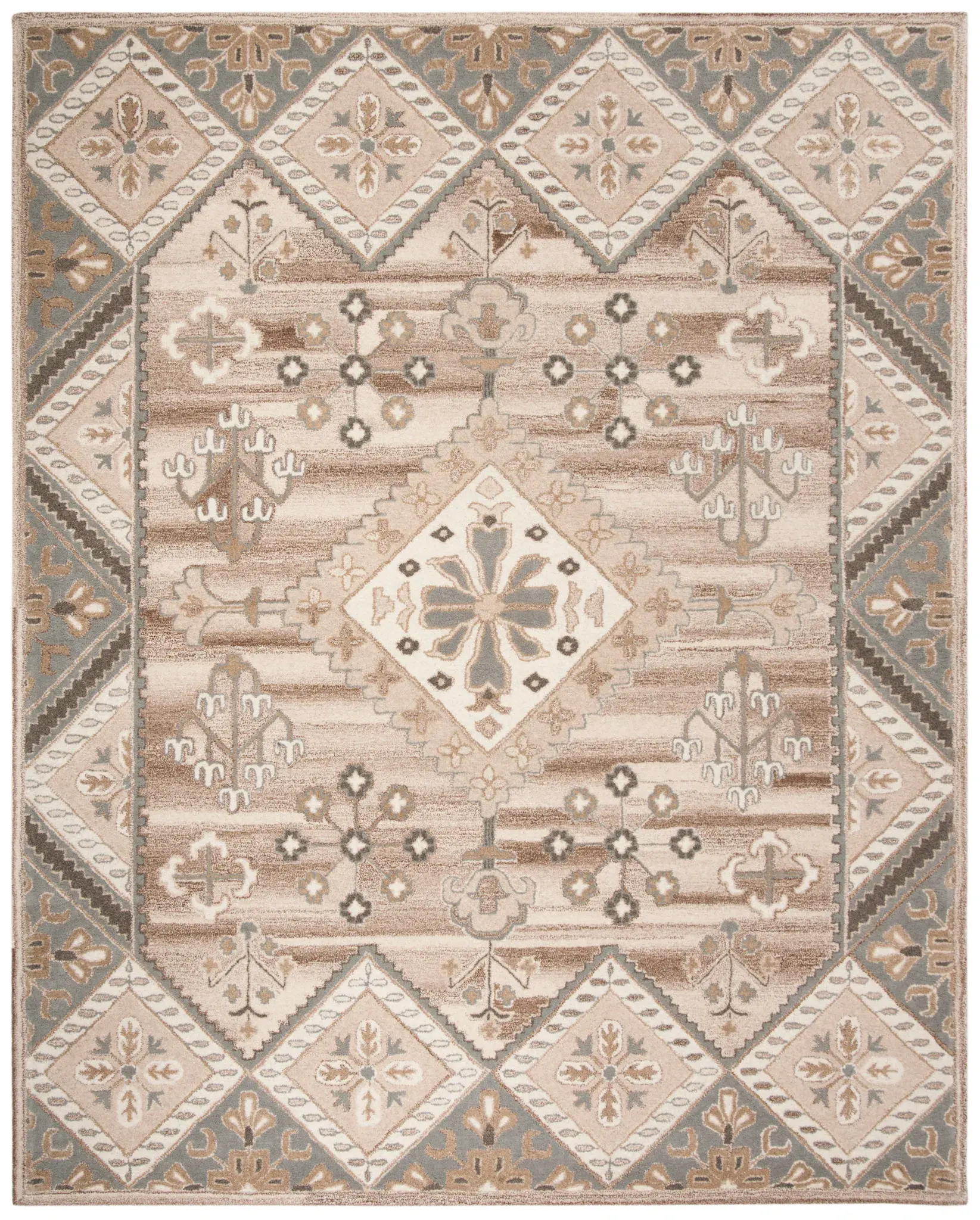 Wyndham Diamond Medallion Hand-Tufted Wool Rug
