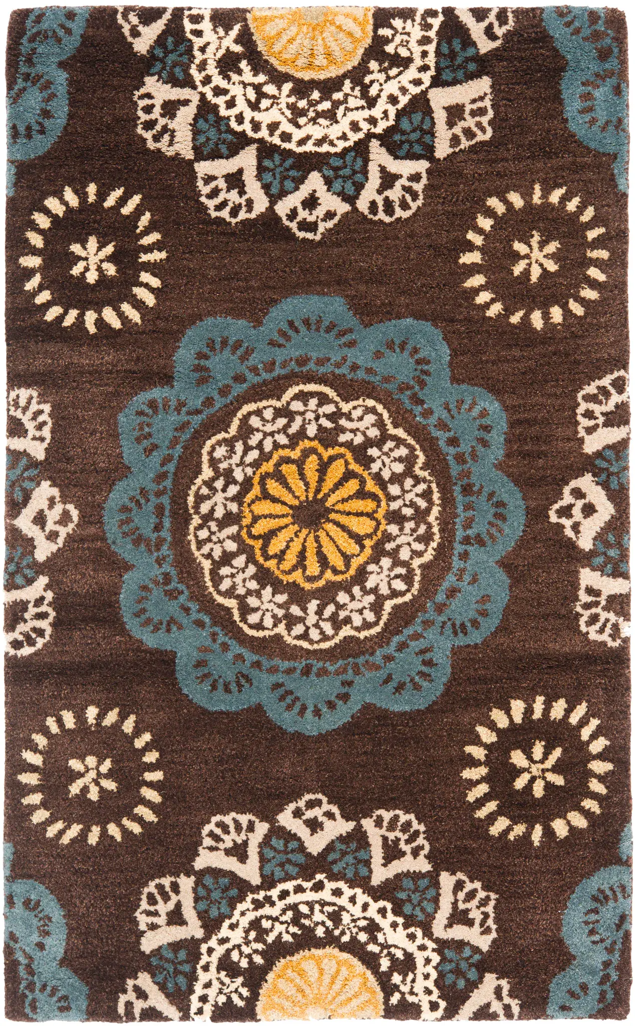 Wyndham Scalloped Medallion Hand-Tufted Wool Rug