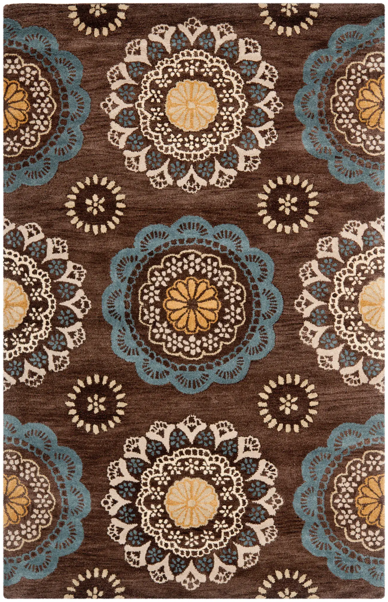 Wyndham Scalloped Medallion Hand-Tufted Wool Rug