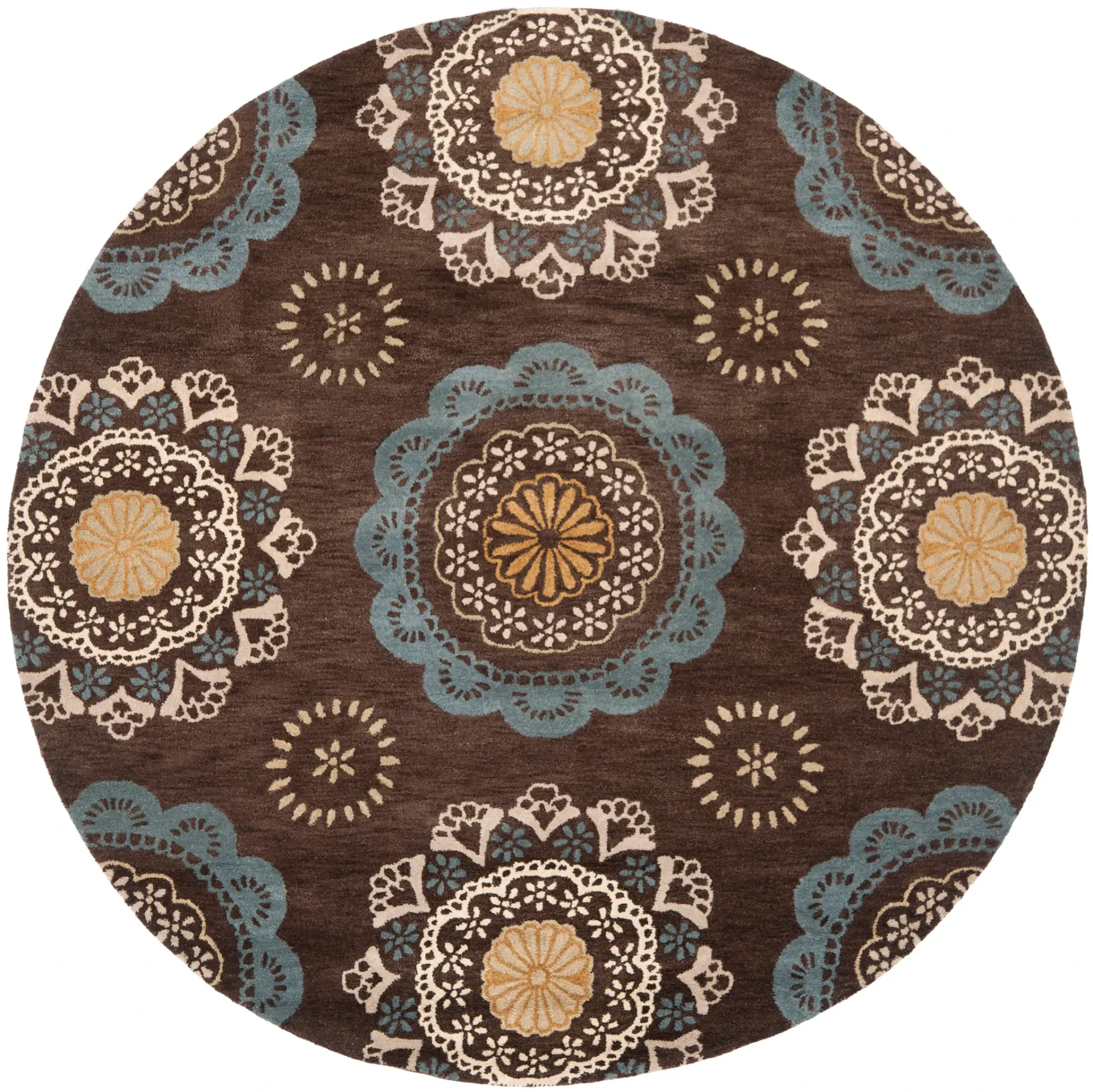 Wyndham Scalloped Medallion Hand-Tufted Wool Rug