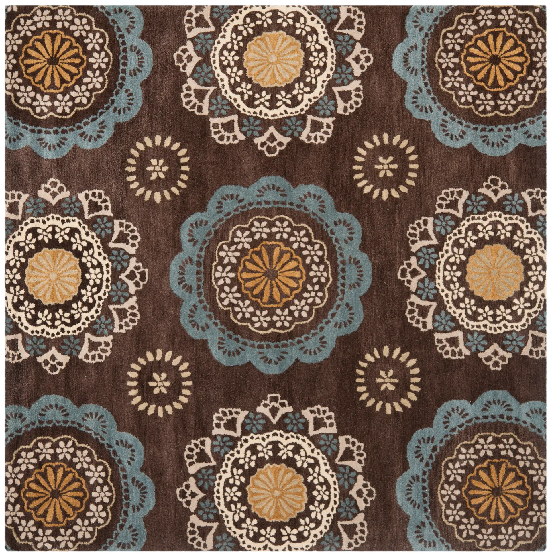 Wyndham Scalloped Medallion Hand-Tufted Wool Rug