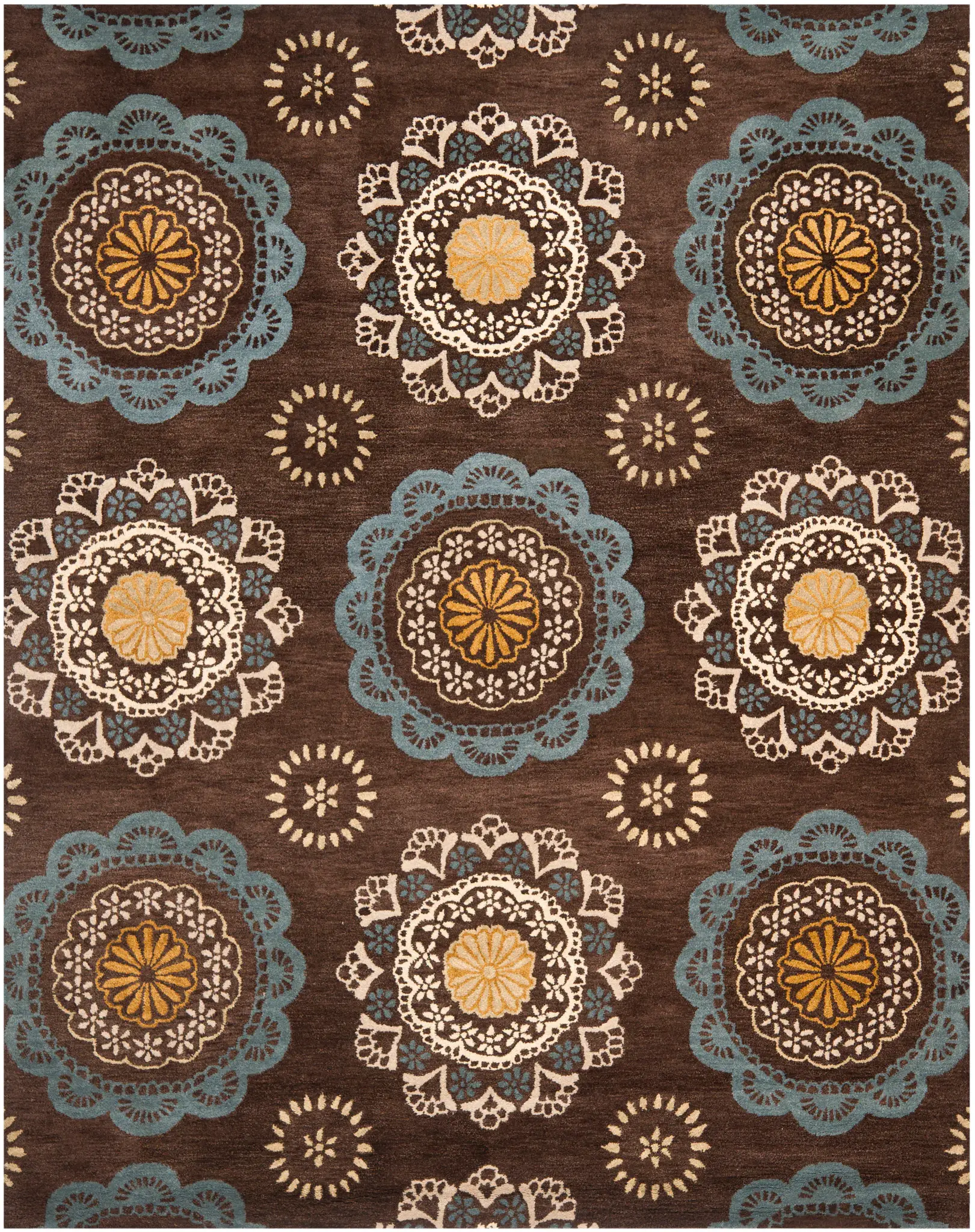 Wyndham Scalloped Medallion Hand-Tufted Wool Rug