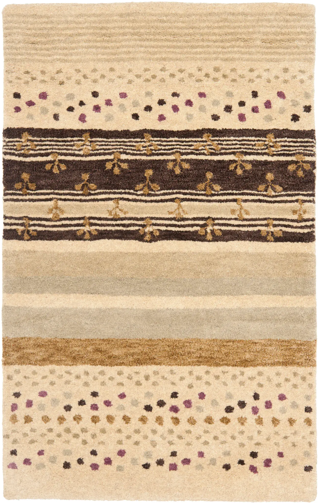Wyndham Patterned Stripe Hand-Tufted Wool Rug