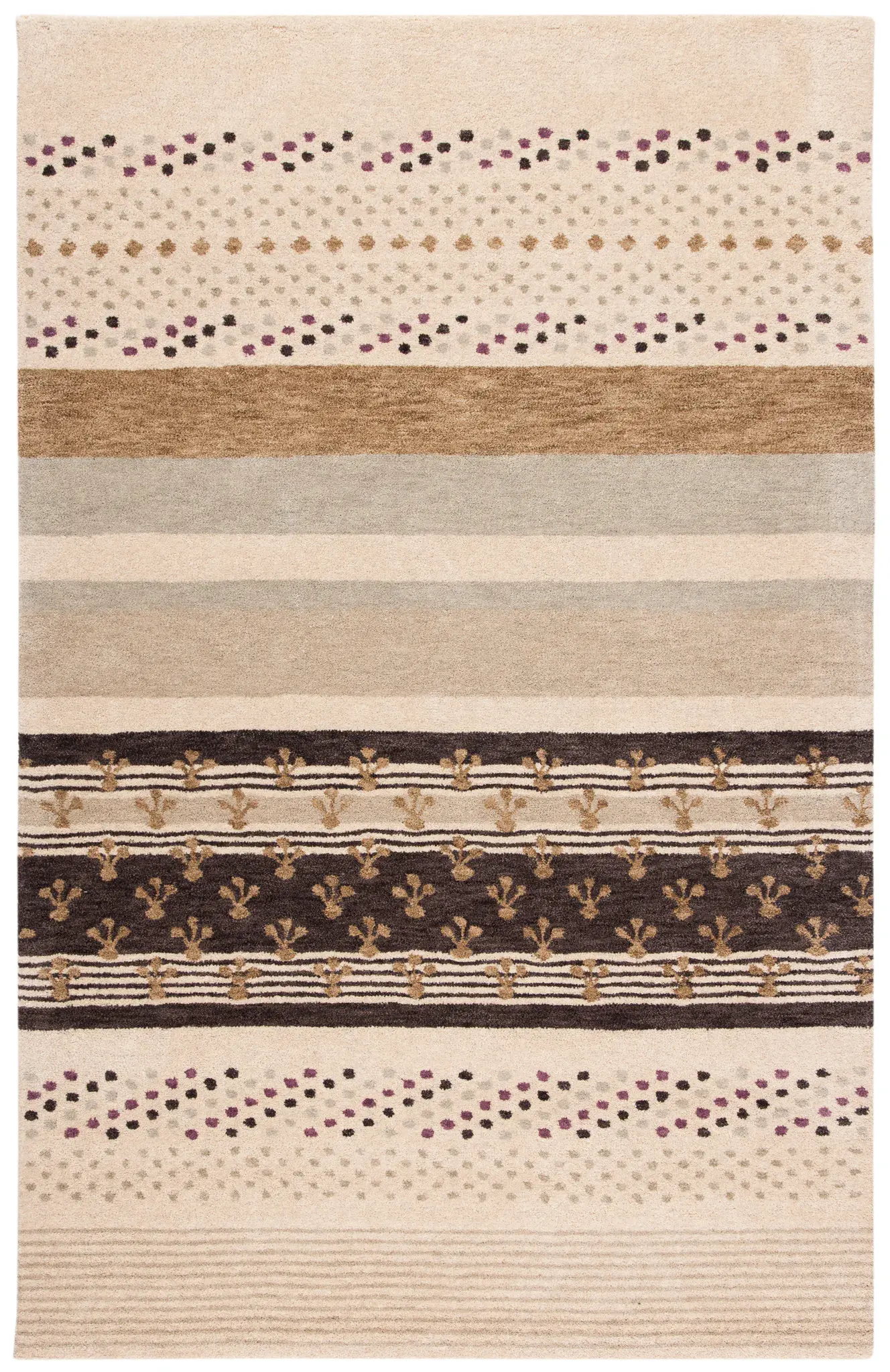 Wyndham Patterned Stripe Hand-Tufted Wool Rug