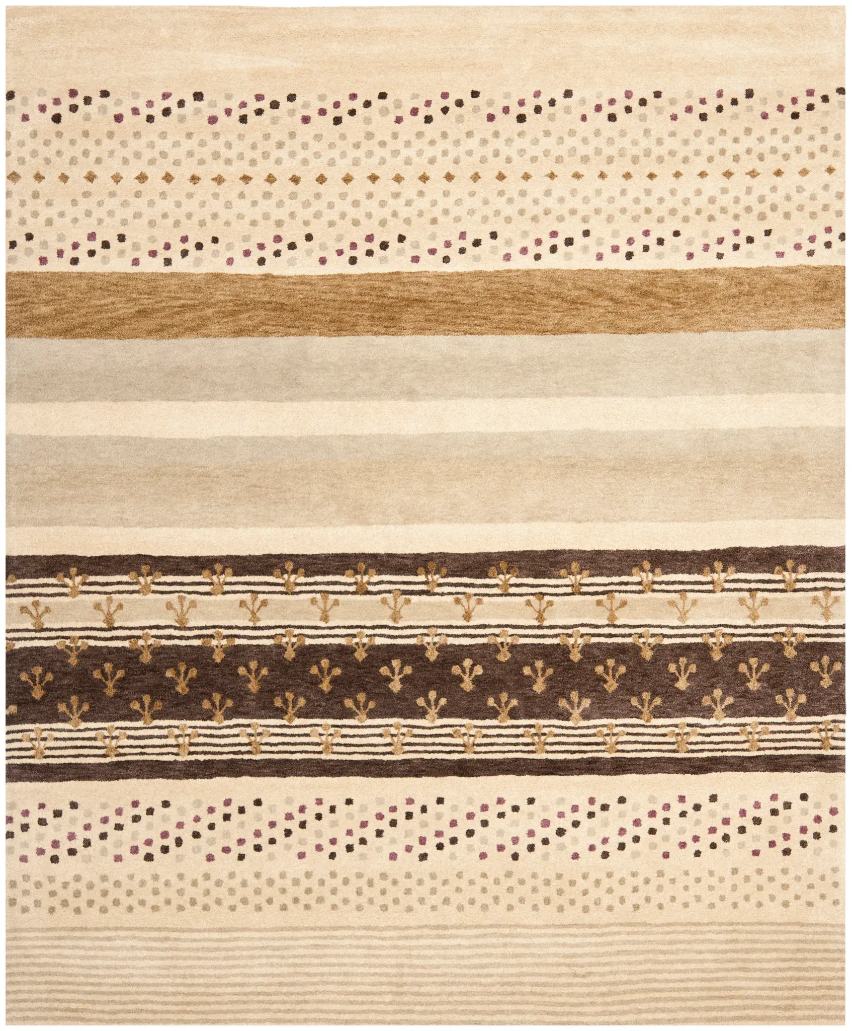Wyndham Patterned Stripe Hand-Tufted Wool Rug