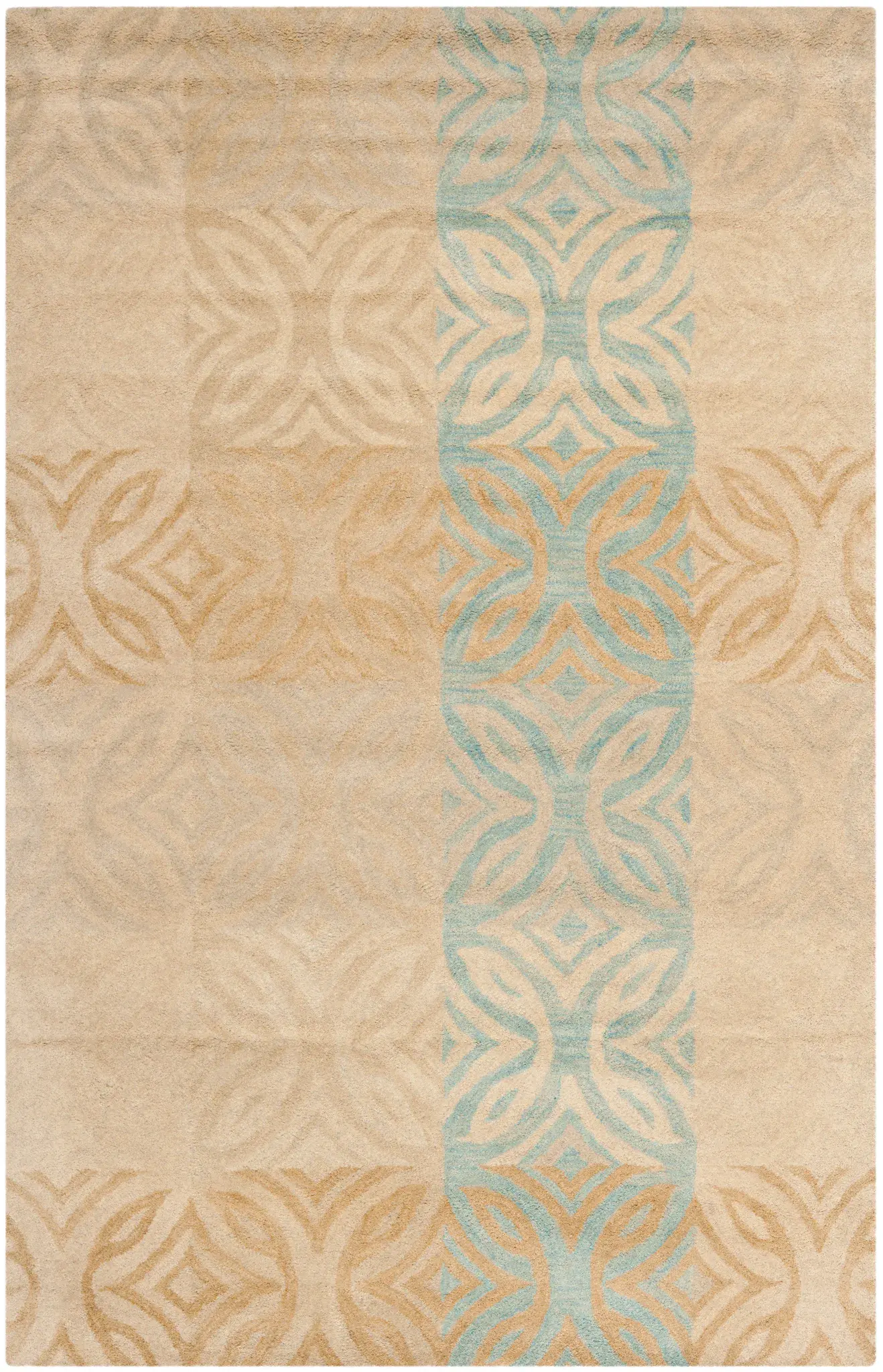 Wyndham Banded Trellis Hand-Tufted Wool Rug