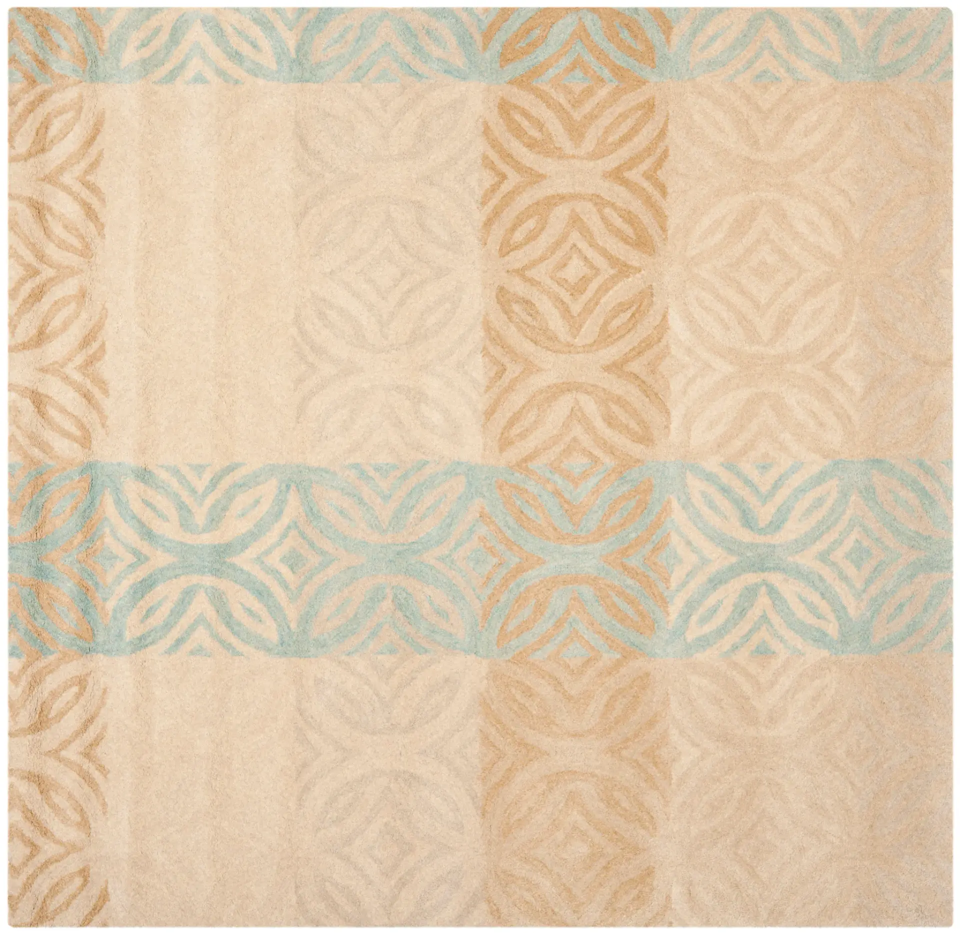 Wyndham Banded Trellis Hand-Tufted Wool Rug