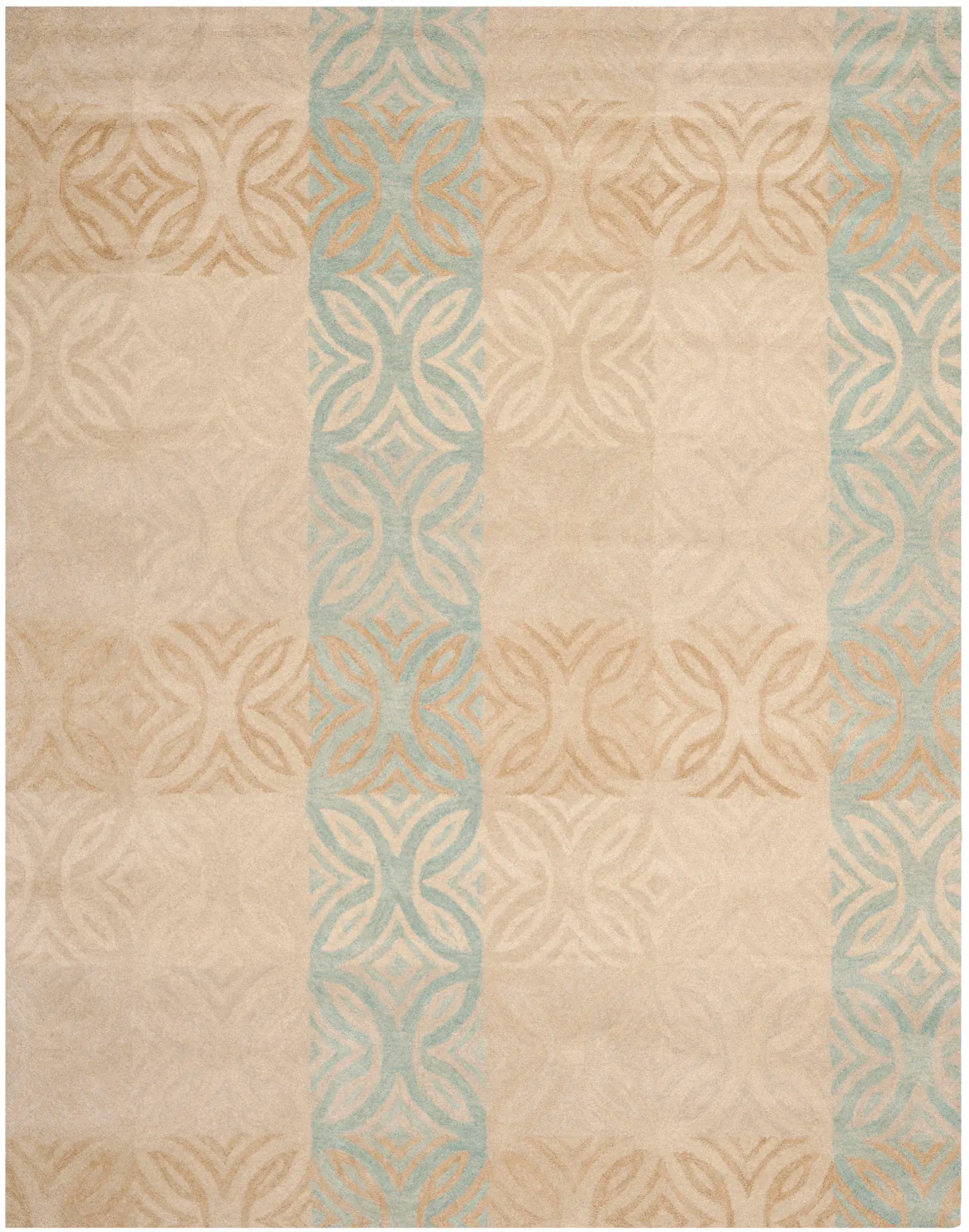 Wyndham Banded Trellis Hand-Tufted Wool Rug