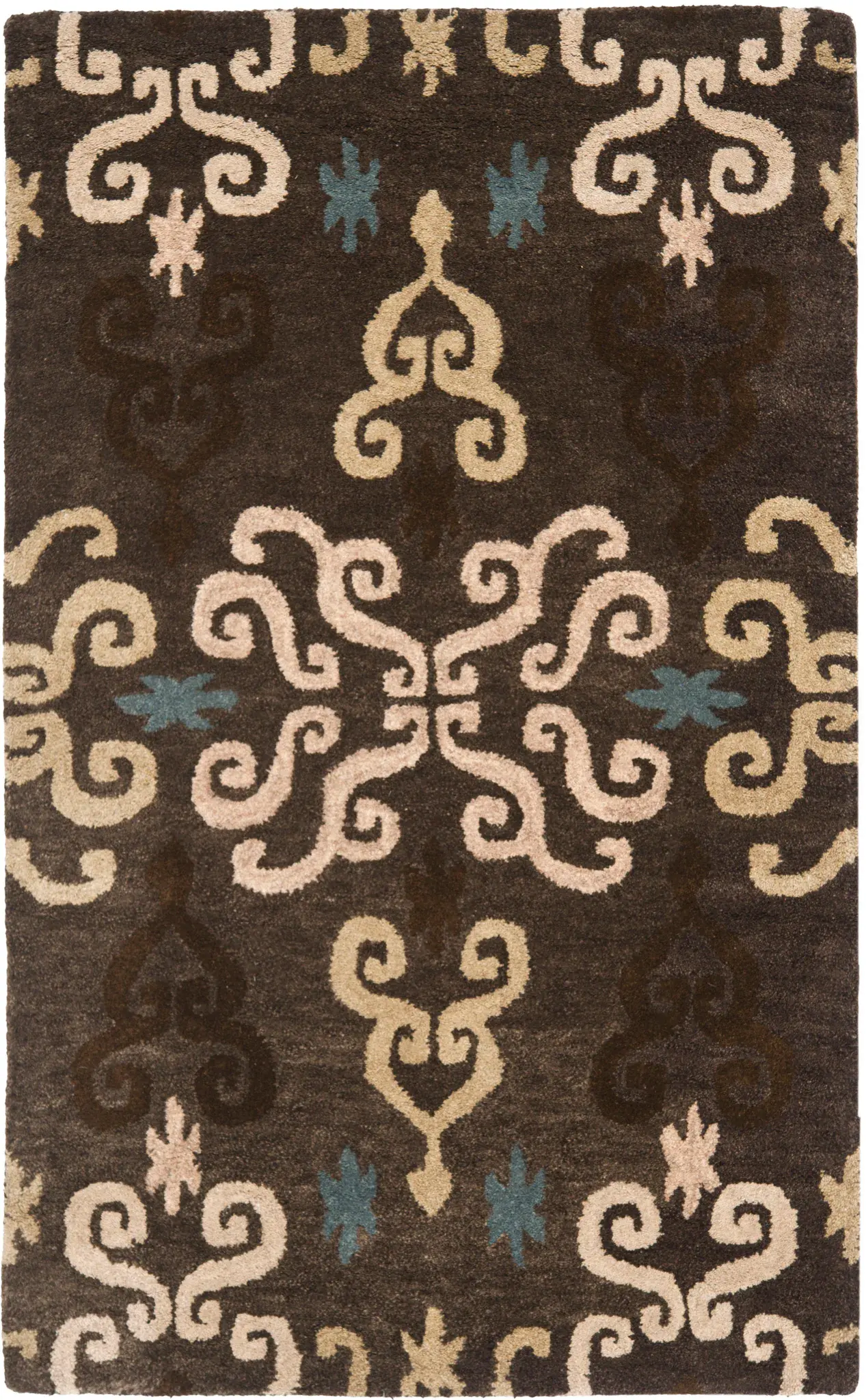 Wyndham Scrolling Damask Hand-Tufted Wool Rug