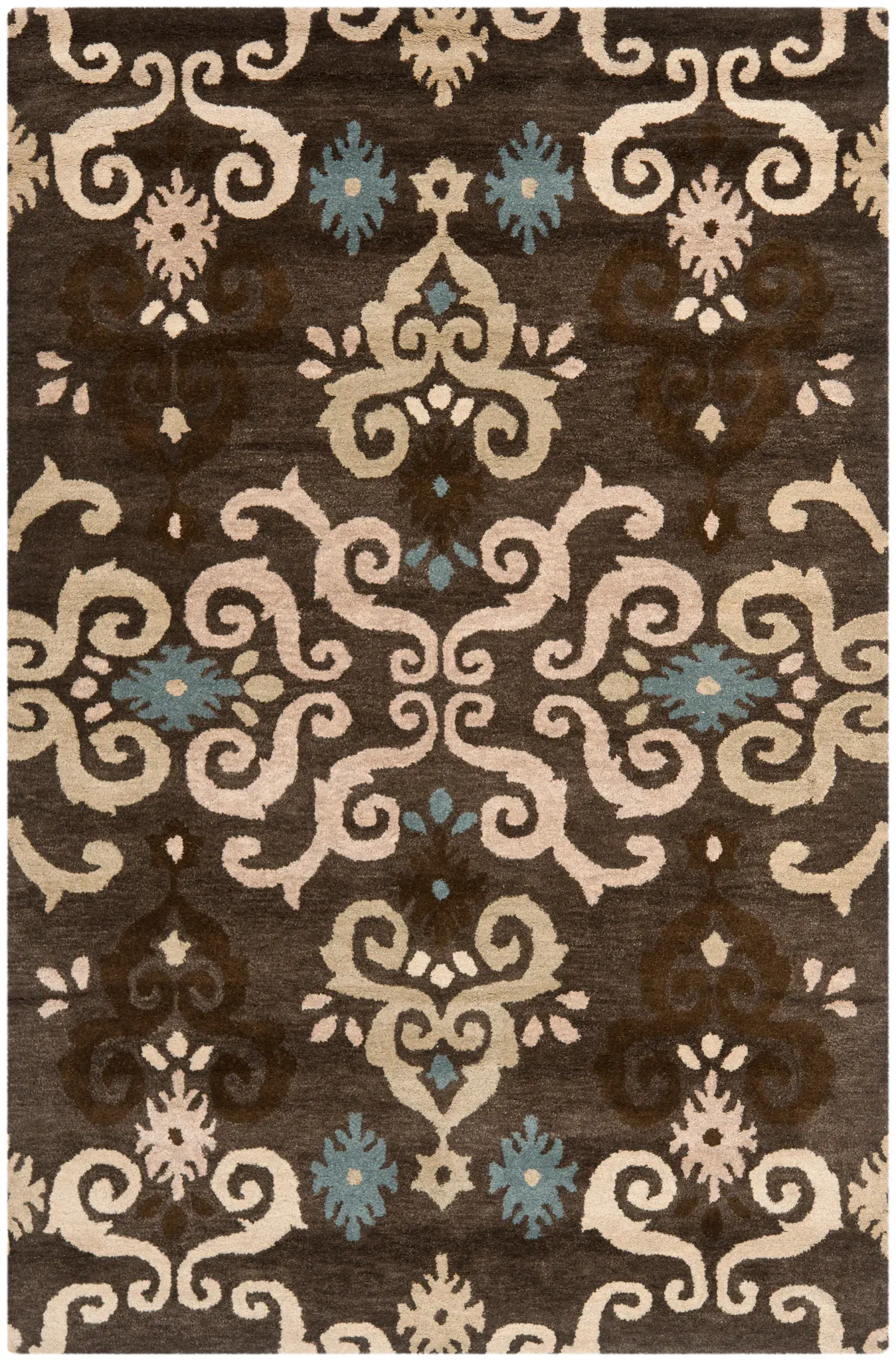 Wyndham Scrolling Damask Hand-Tufted Wool Rug