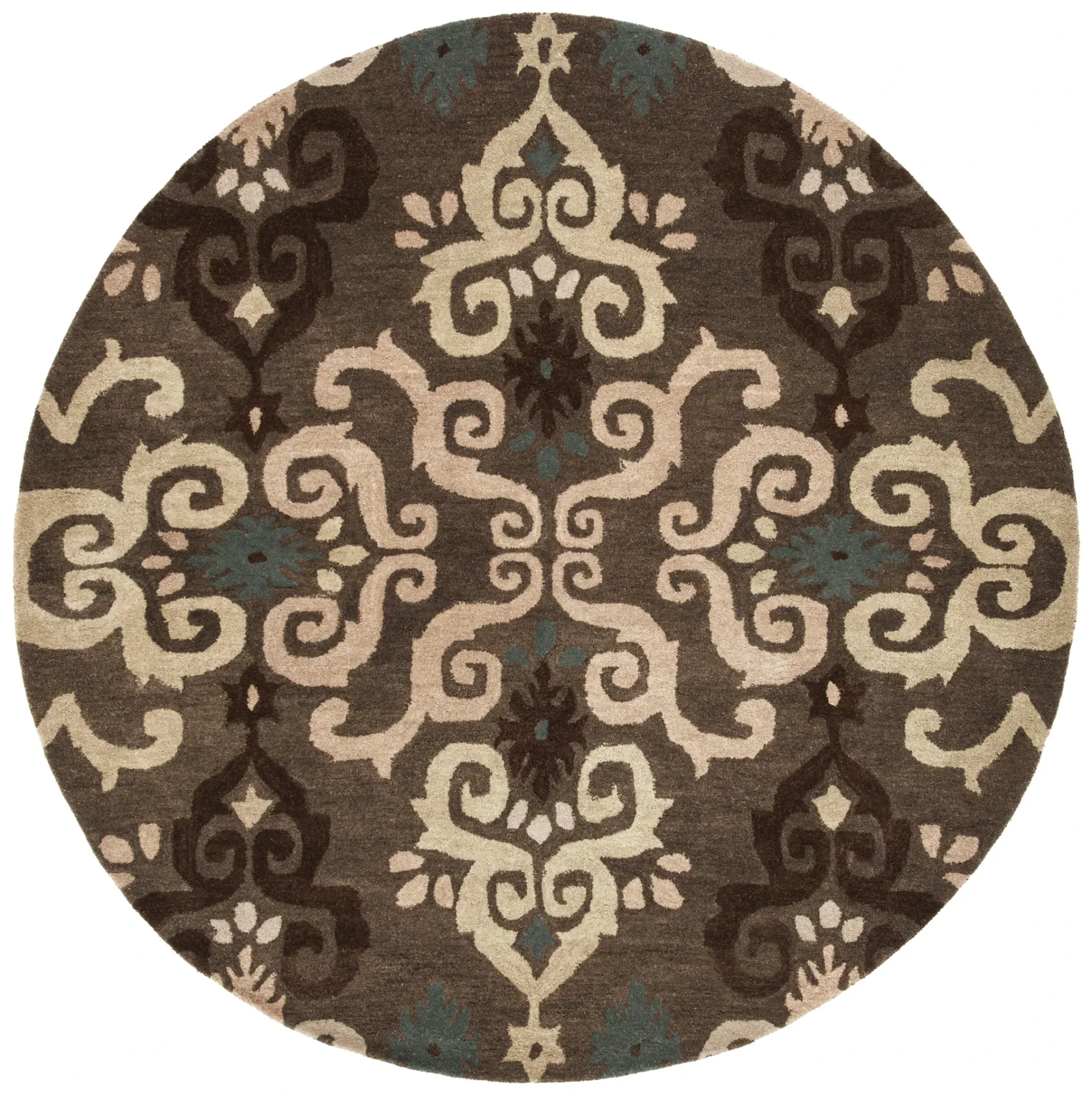 Wyndham Scrolling Damask Hand-Tufted Wool Rug