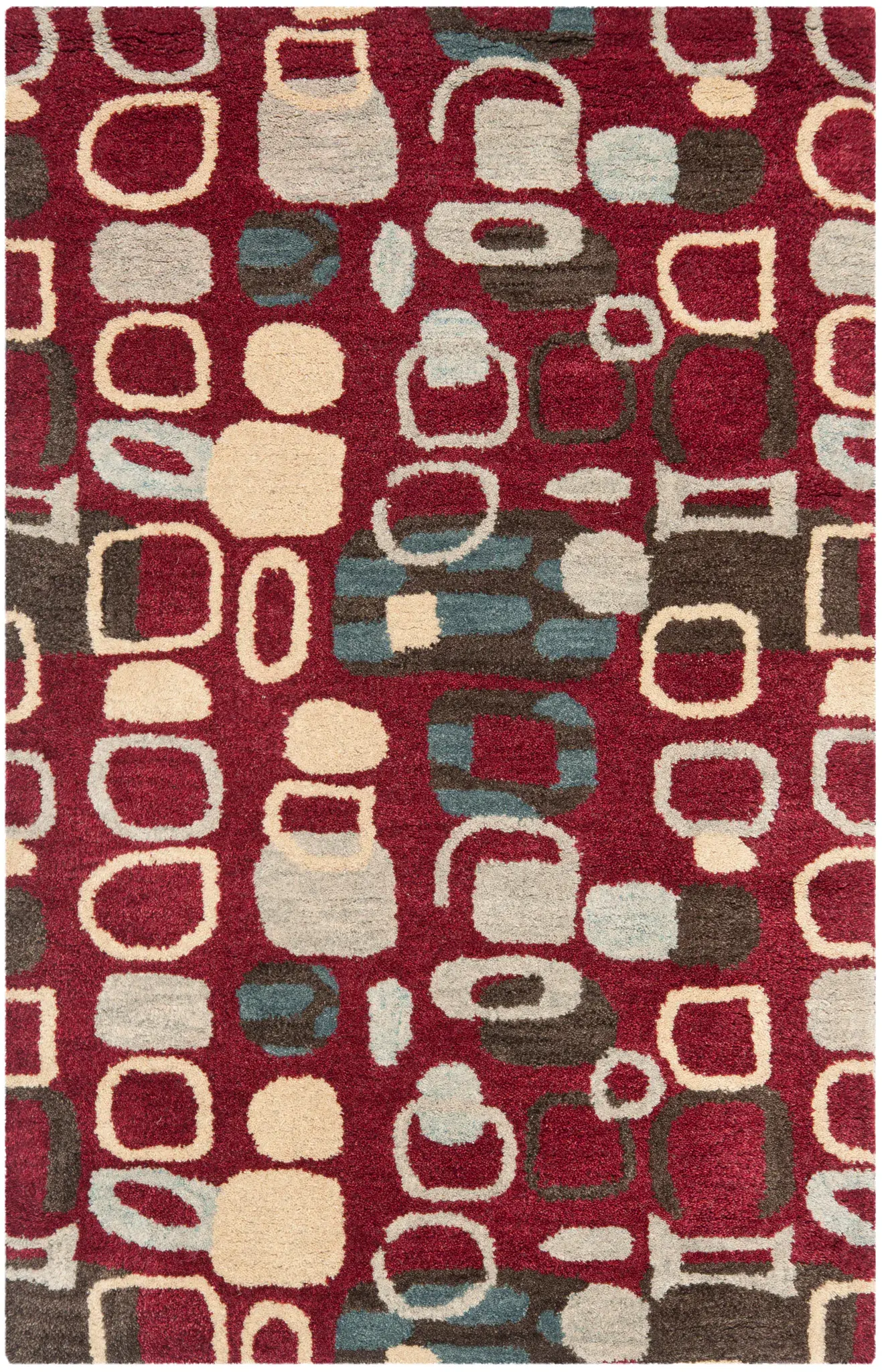 Wyndham Retro Squares Hand-Tufted Wool Rug