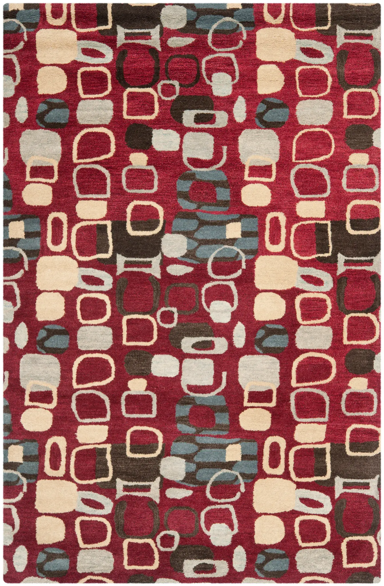Wyndham Retro Squares Hand-Tufted Wool Rug