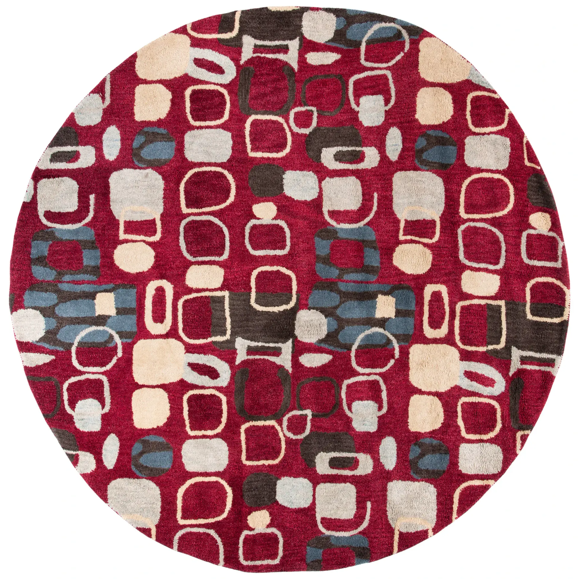 Wyndham Retro Squares Hand-Tufted Wool Rug