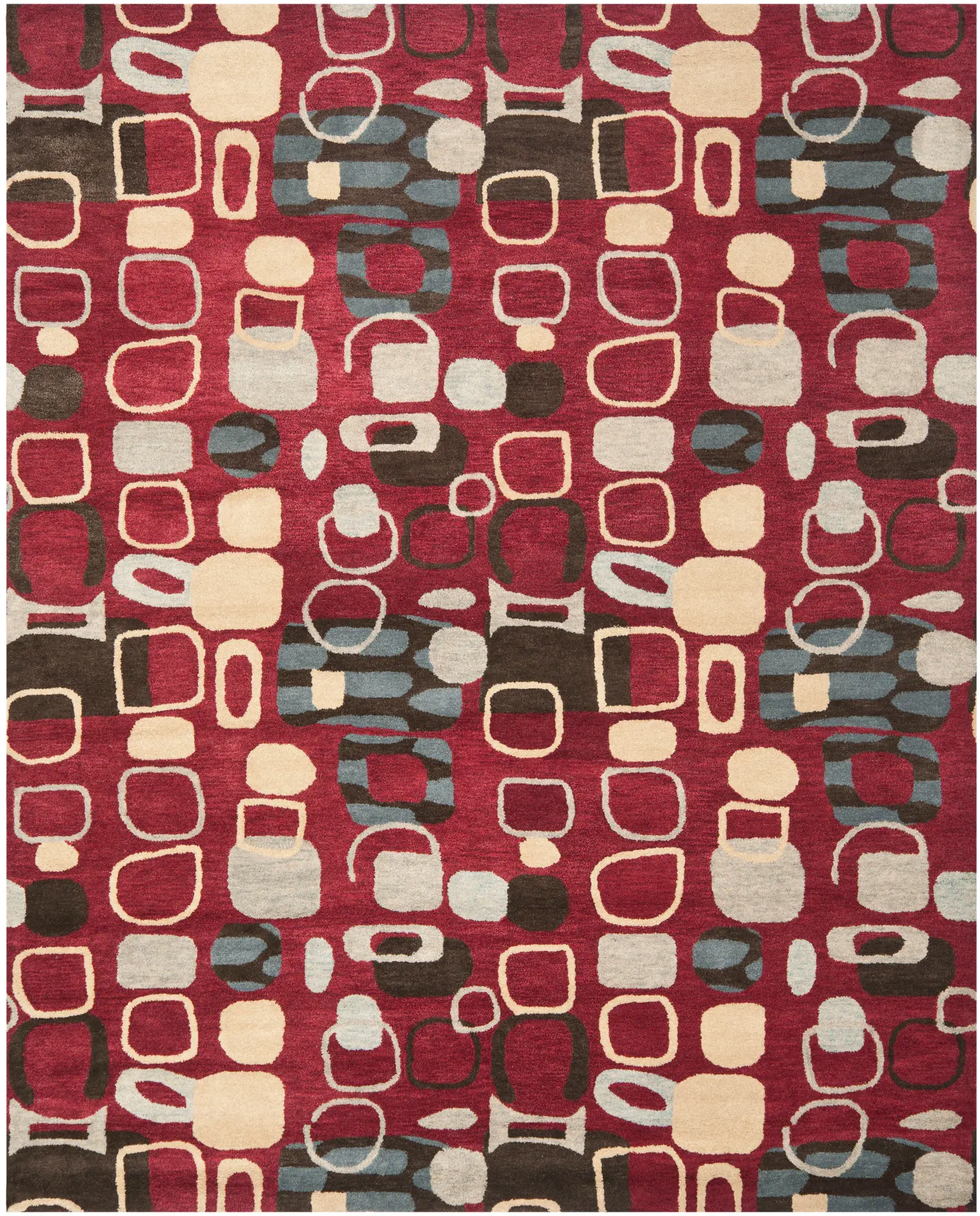 Wyndham Retro Squares Hand-Tufted Wool Rug