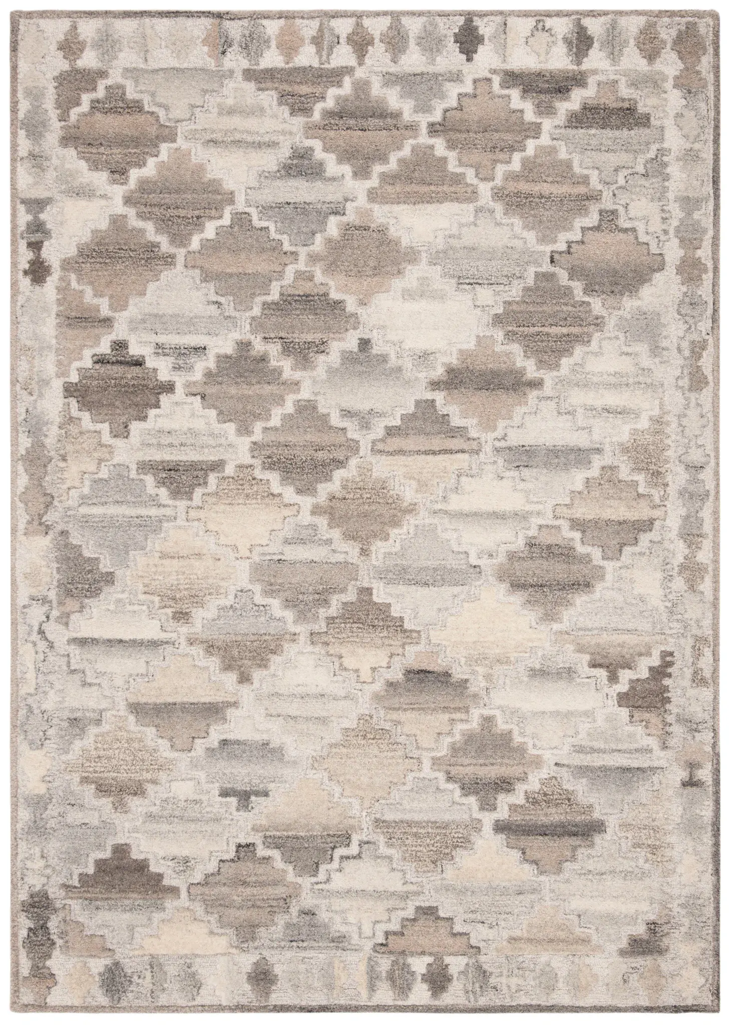 Wyndham Stepped Diamond Hand-Tufted Wool Rug