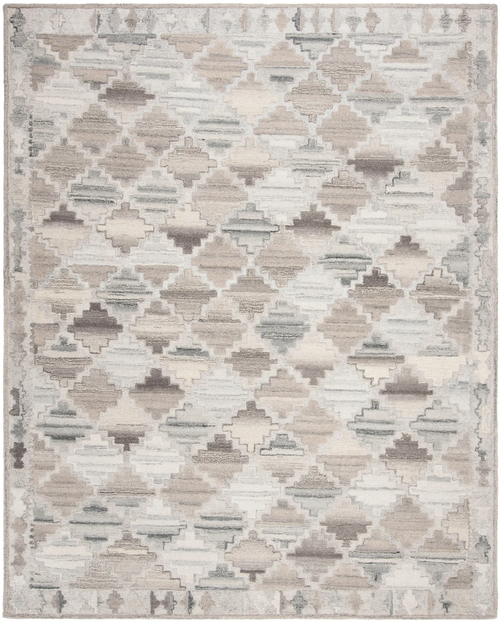 Wyndham Stepped Diamond Hand-Tufted Wool Rug